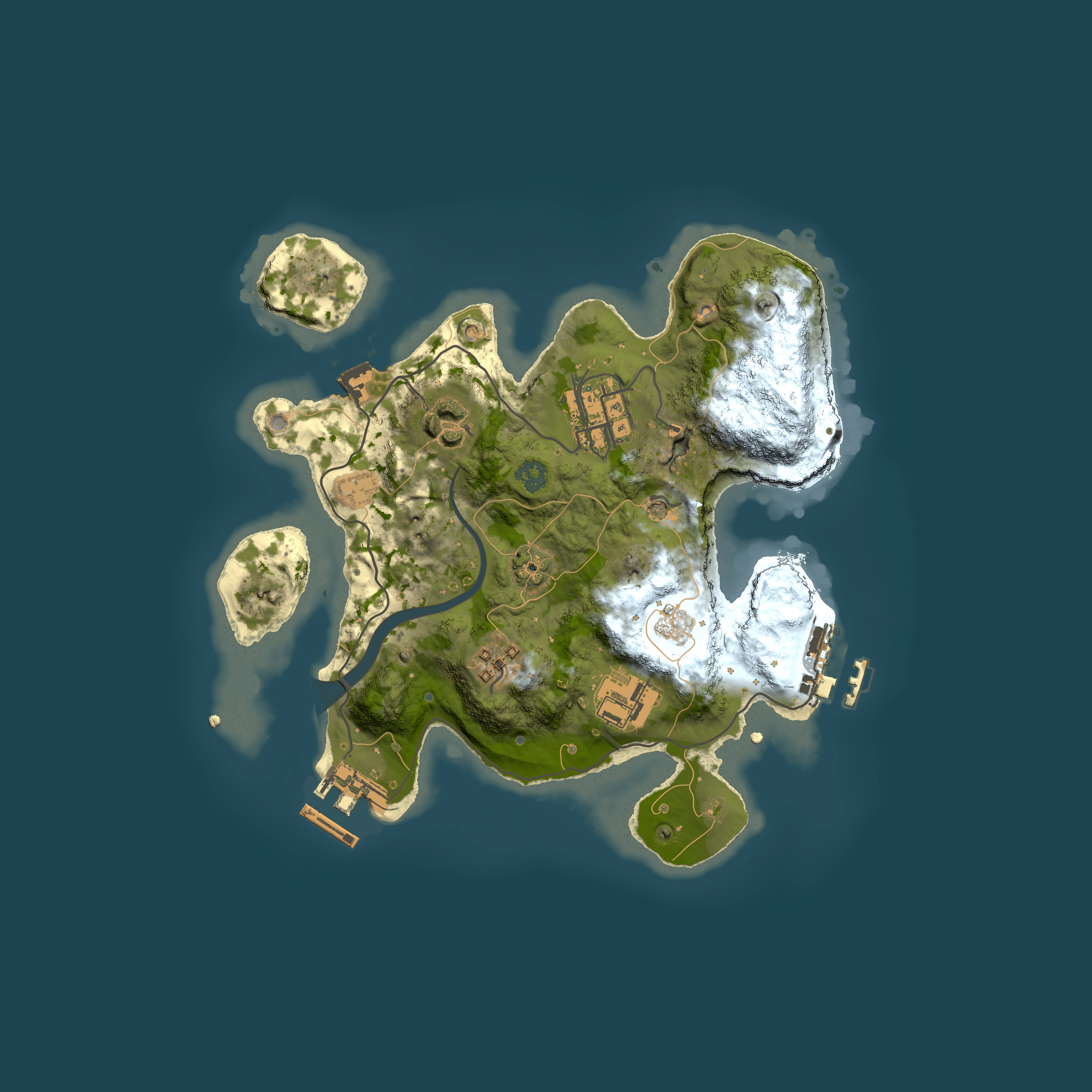 Full top-down render of Rust map seed 1568477557, 2500x2500m
