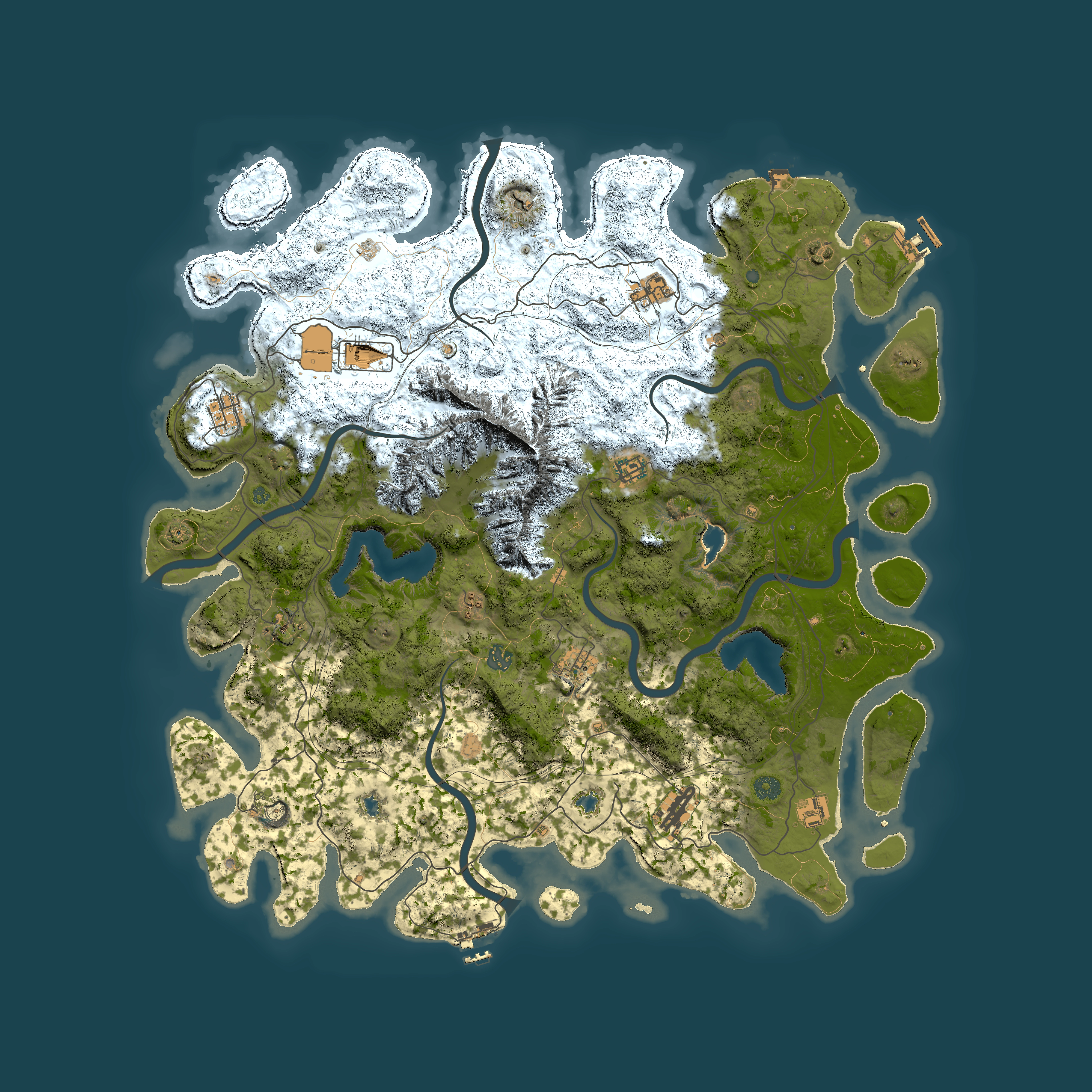 Full top-down render of Rust map seed 1621734012, 5000x5000m