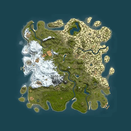 Rust map seed 1399705870, 5000x5000m top-down preview
