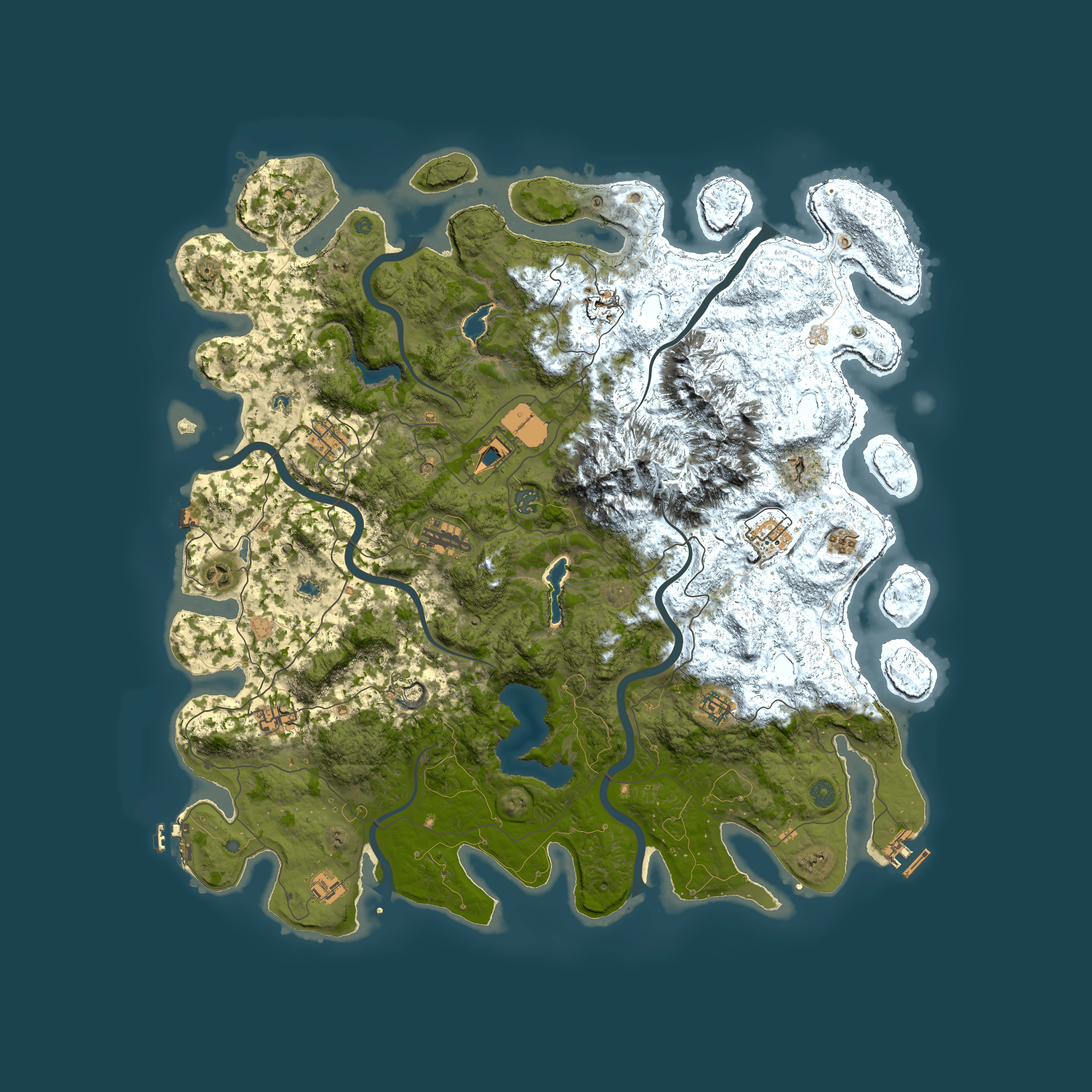 Full top-down render of Rust map seed 1371895101, 5000x5000m