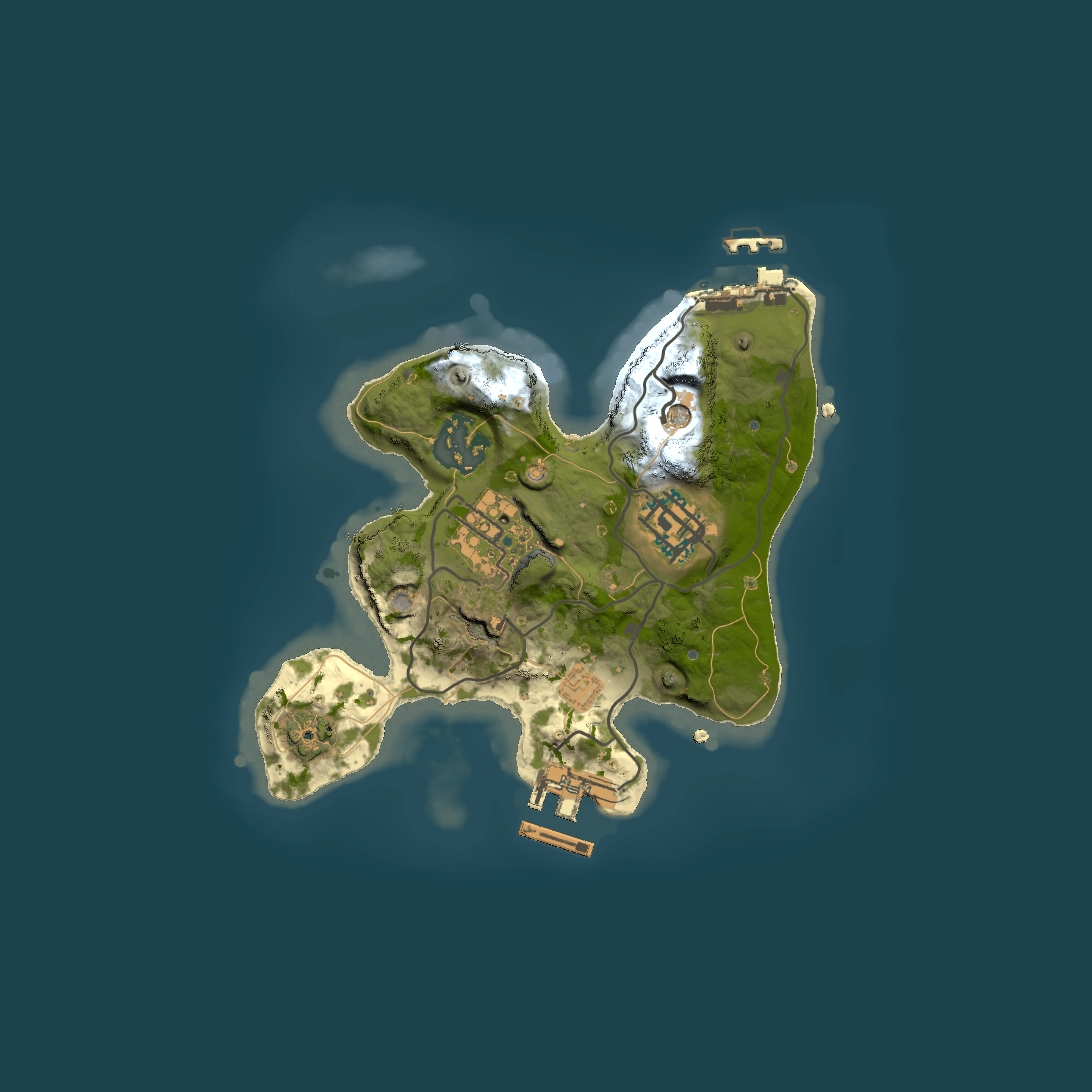 Full top-down render of Rust map seed 607542749, 2000x2000m