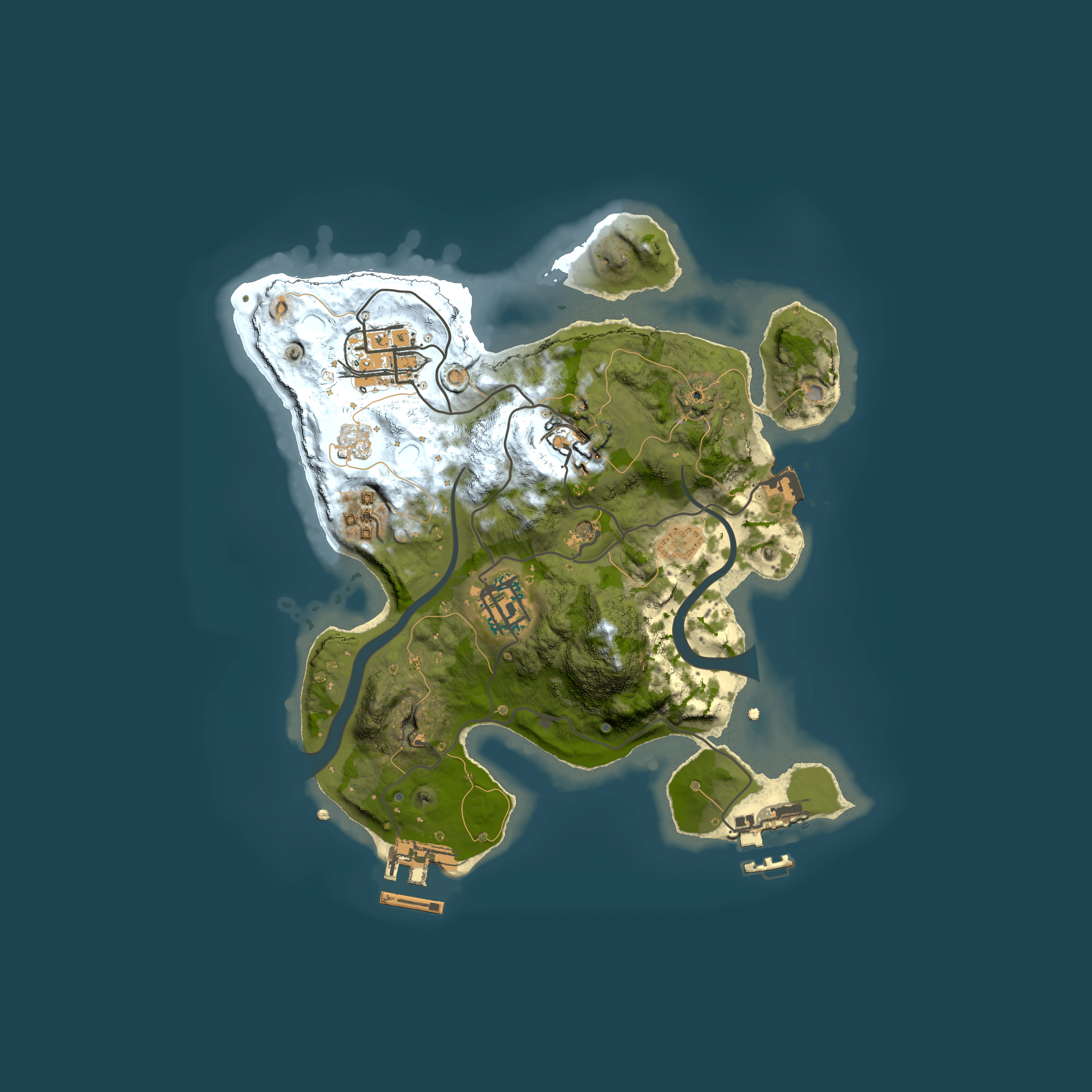 Full top-down render of Rust map seed 1703677126, 2500x2500m