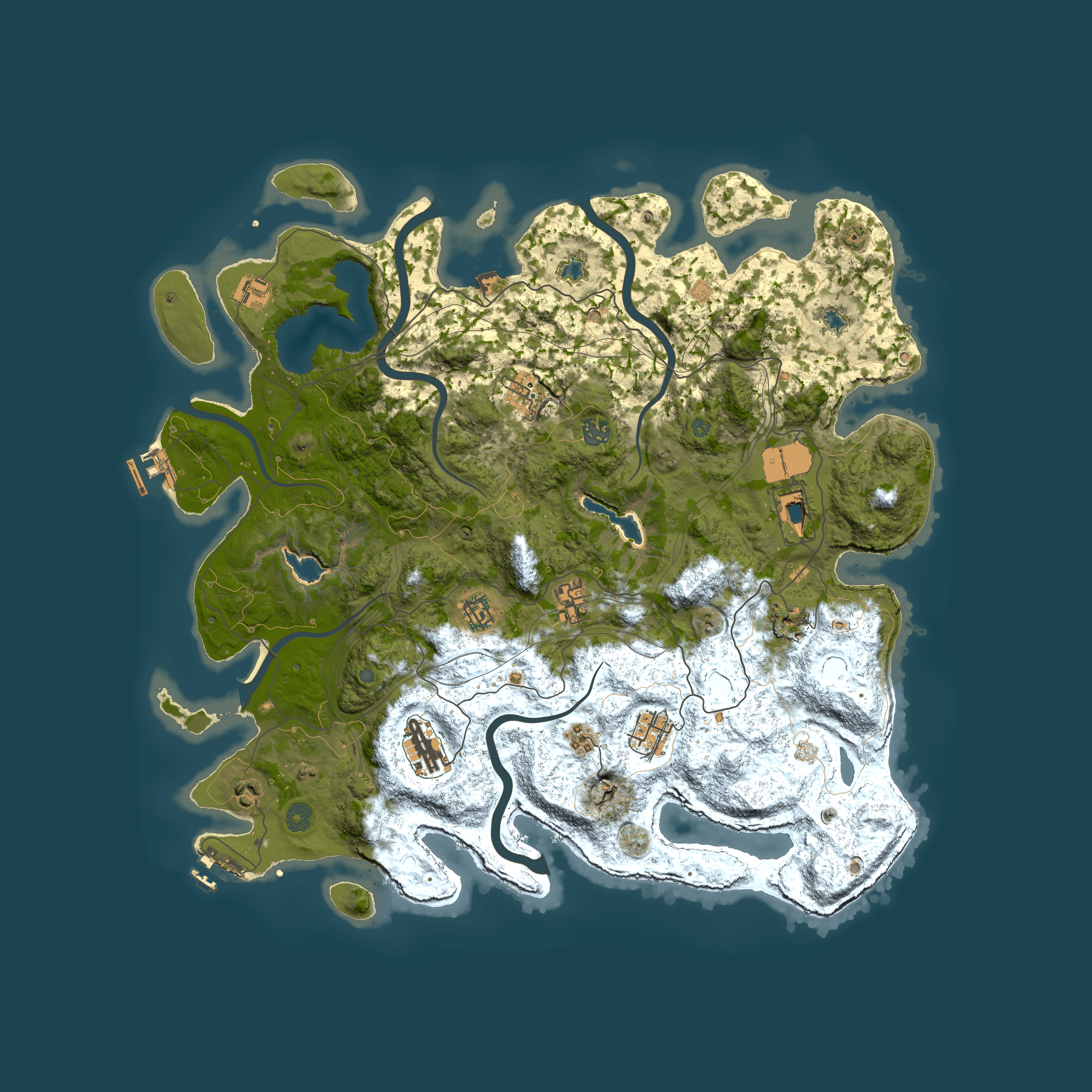 Full top-down render of Rust map seed 606896316, 4500x4500m