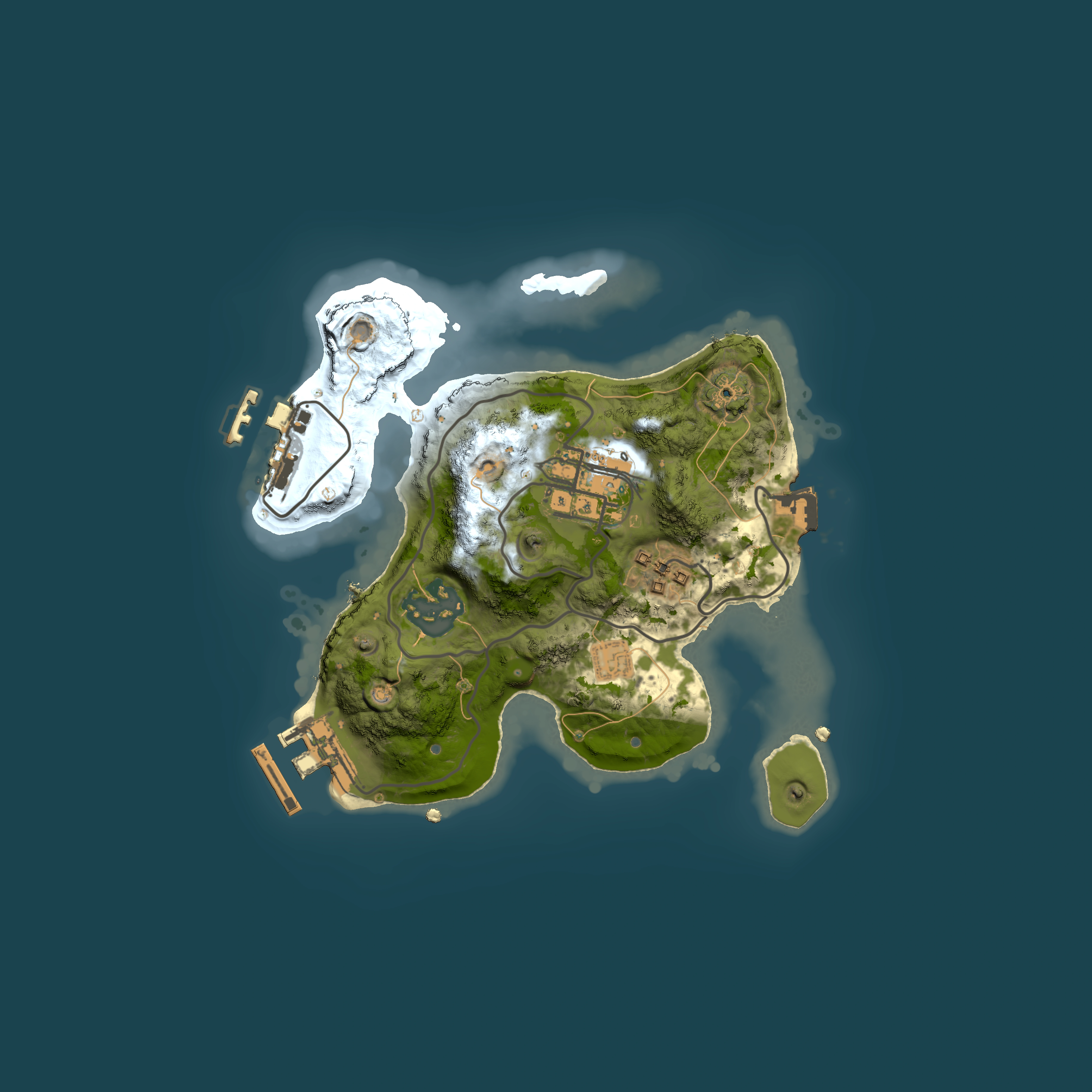 Full top-down render of Rust map seed 613506816, 2000x2000m