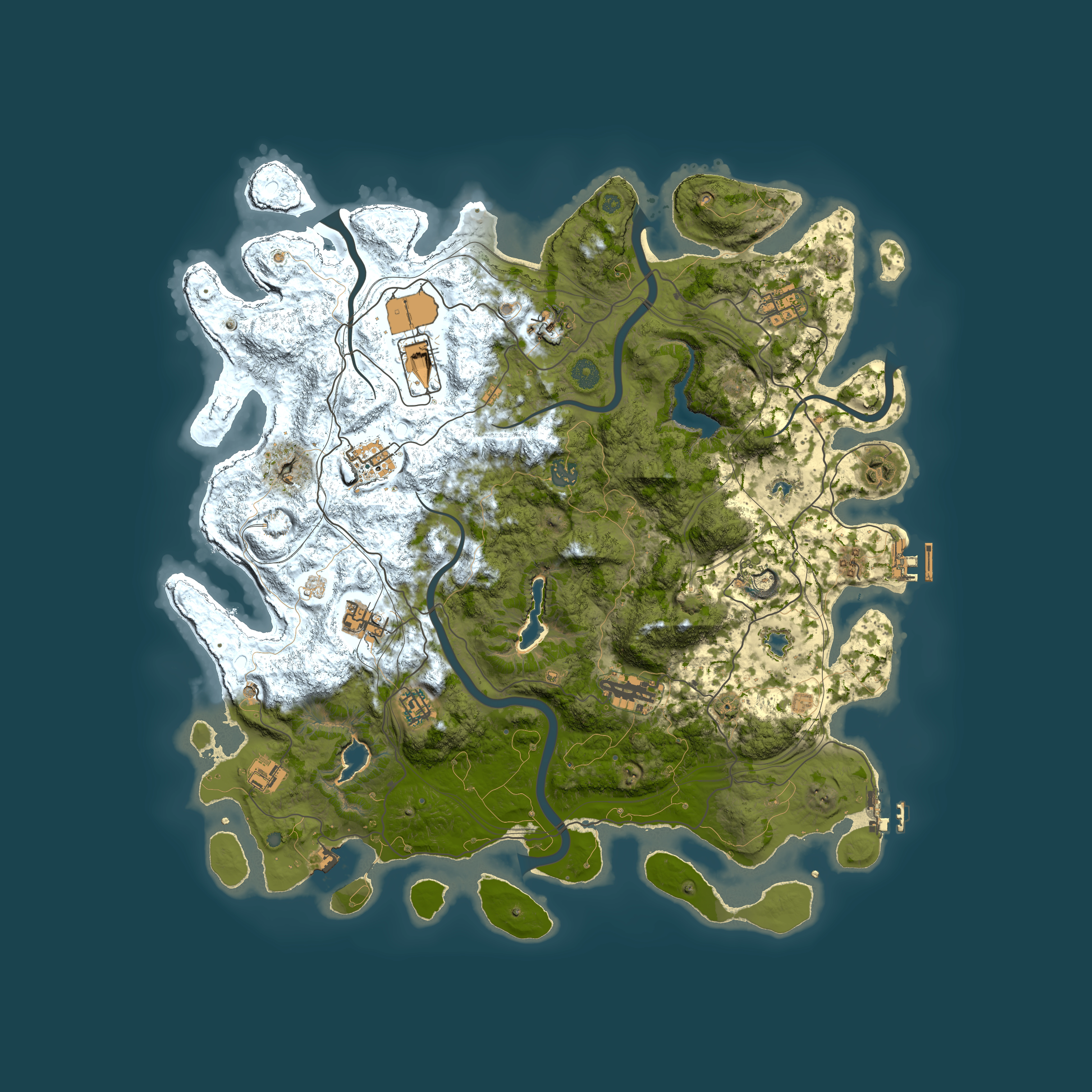 Full top-down render of Rust map seed 960336411, 4500x4500m