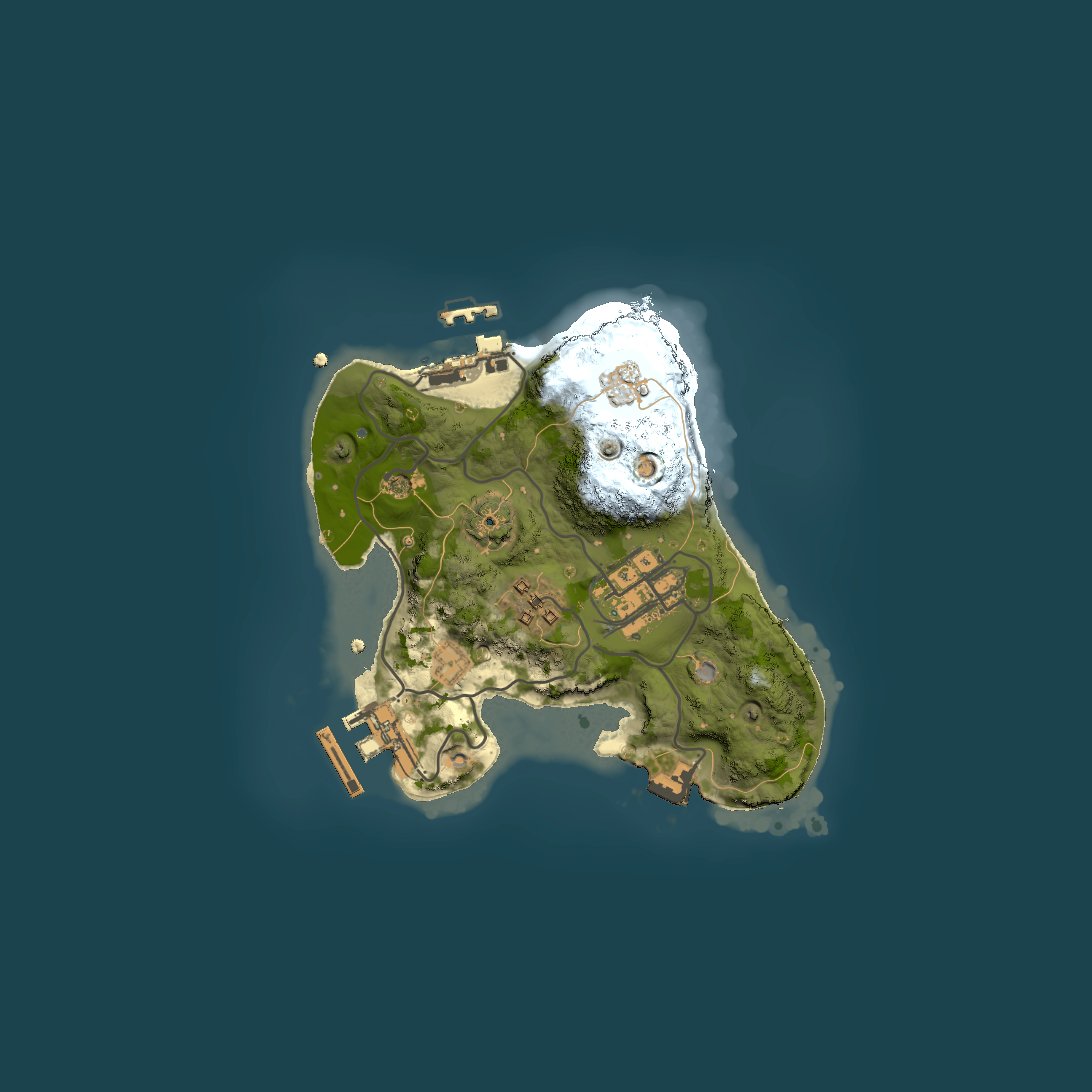 Full top-down render of Rust map seed 1261429553, 2000x2000m