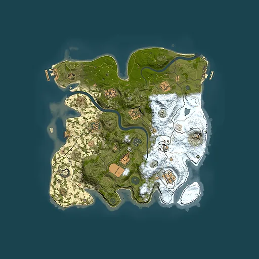 Rust map seed 204005774, 3500x3500m top-down preview