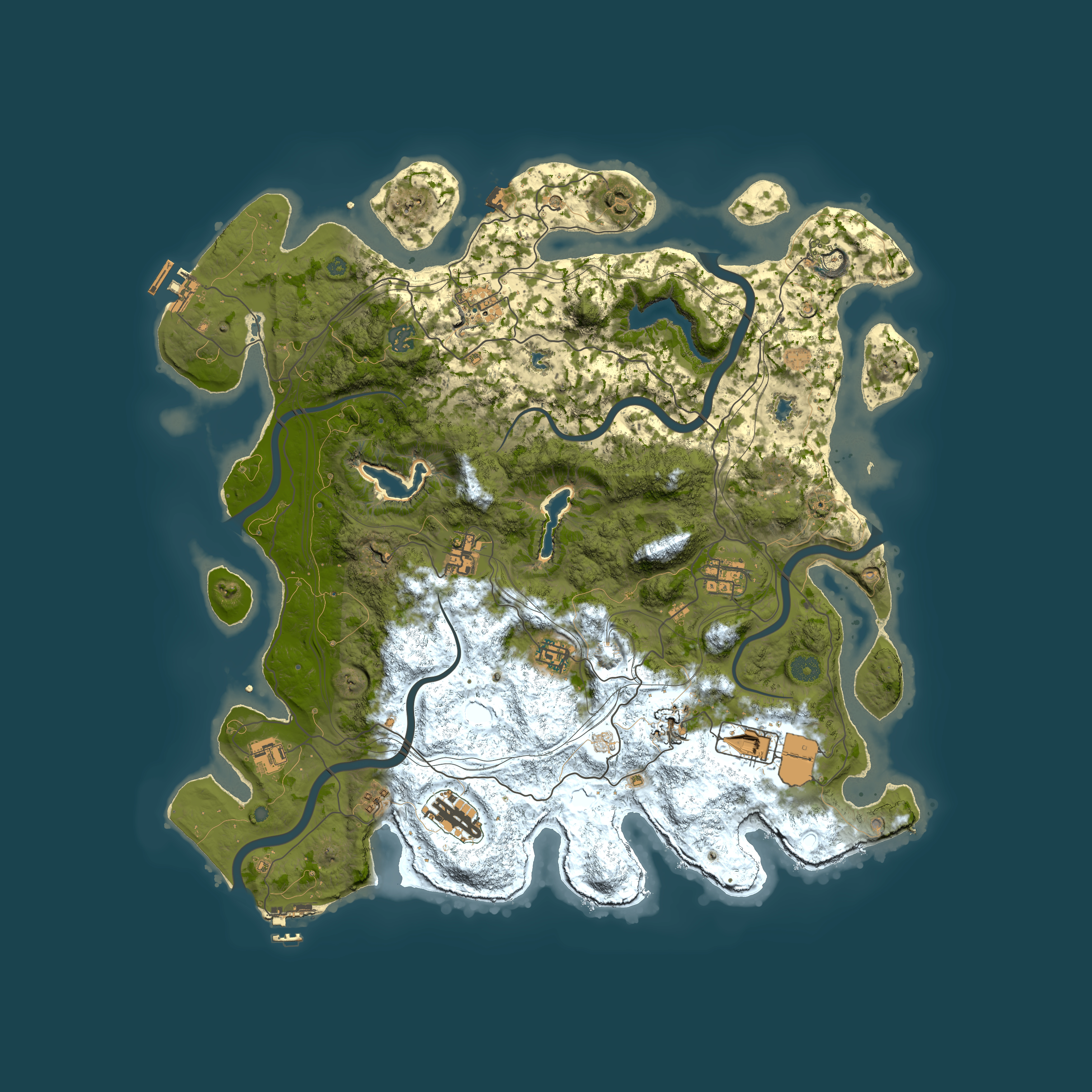 Full top-down render of Rust map seed 991368147, 4500x4500m