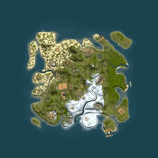 Rust map seed 2049195088, 3500x3500m top-down preview