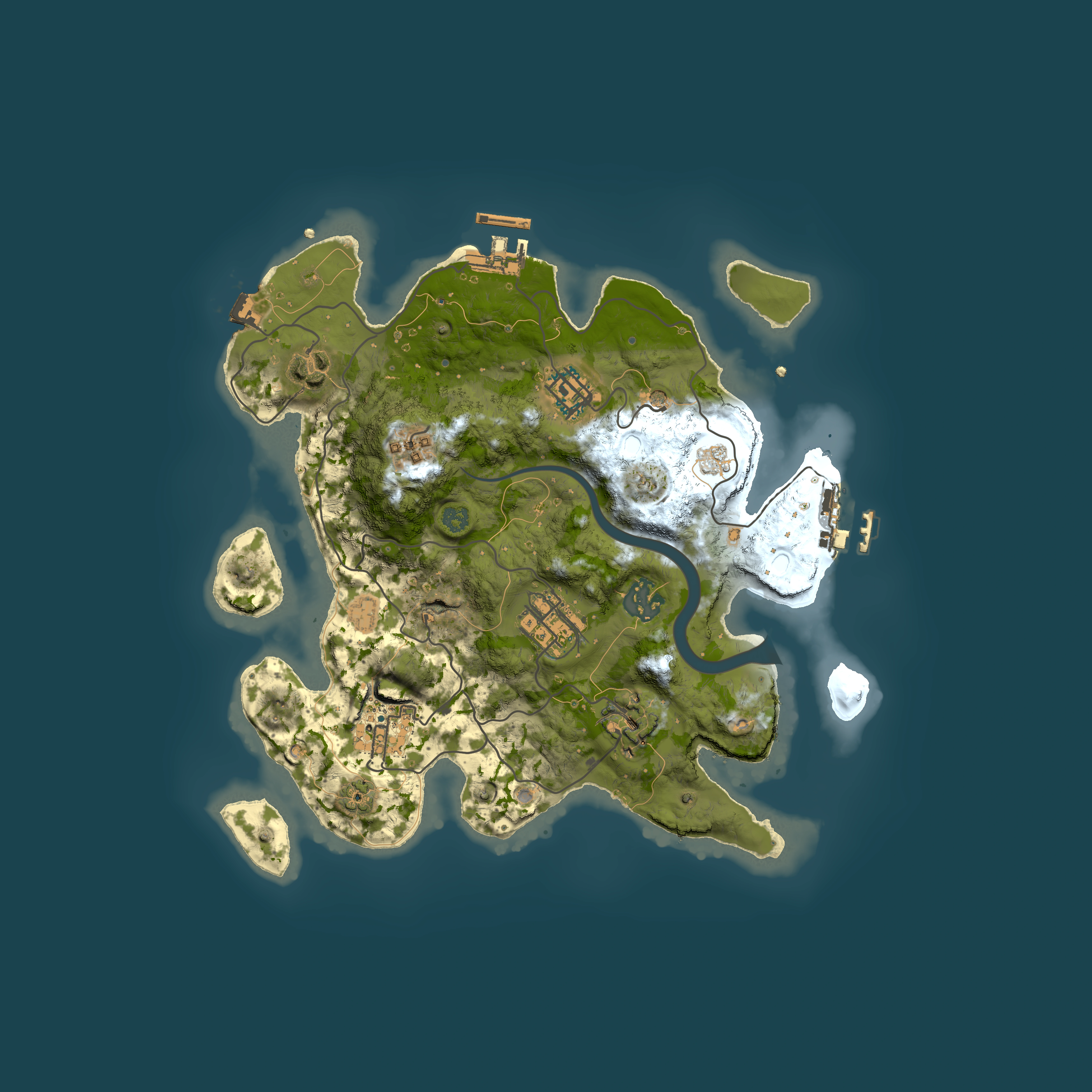 Full top-down render of Rust map seed 1029606002, 3000x3000m