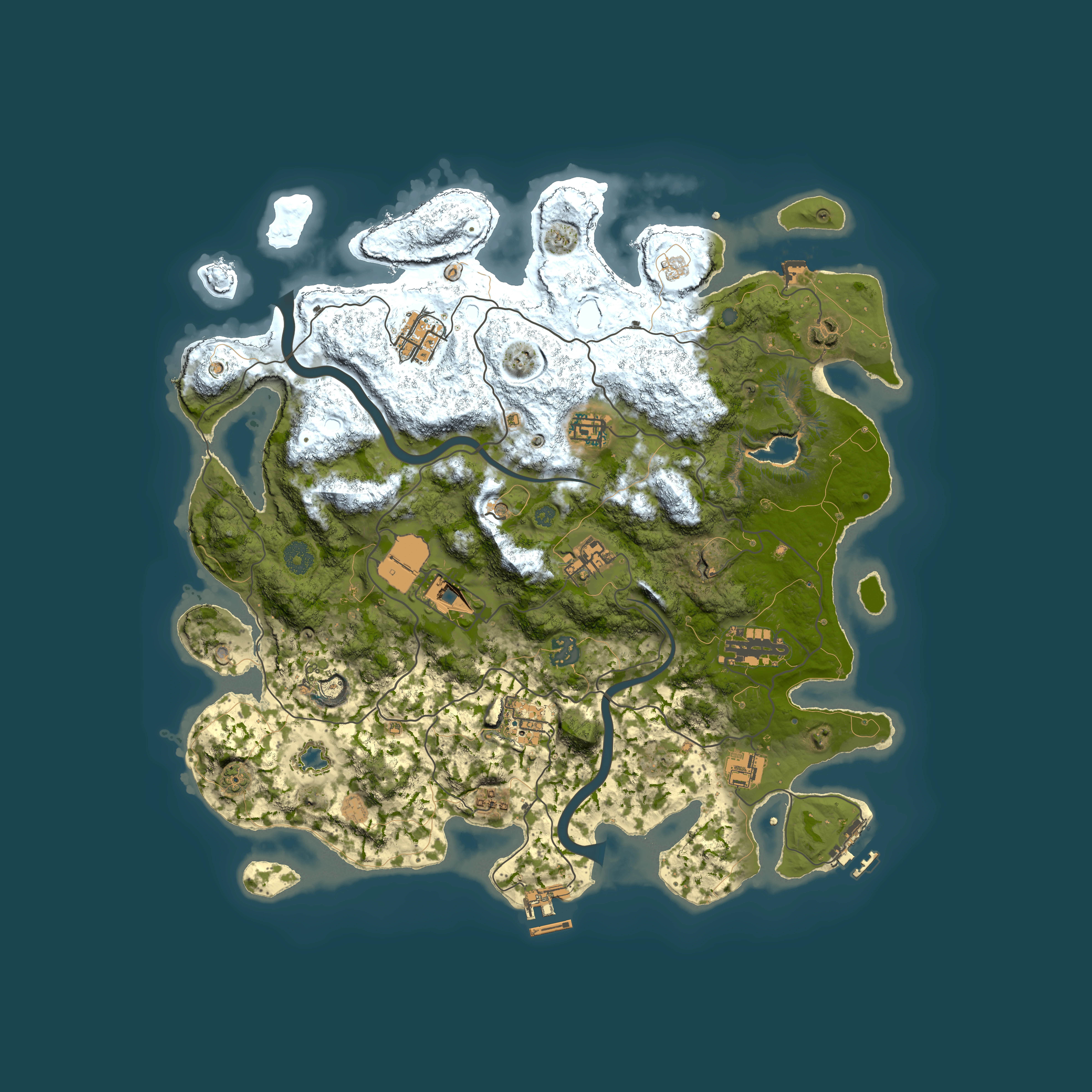 Full top-down render of Rust map seed 36790806, 4000x4000m