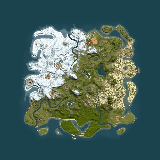 Rust map seed 1160034510, 4500x4500m top-down preview