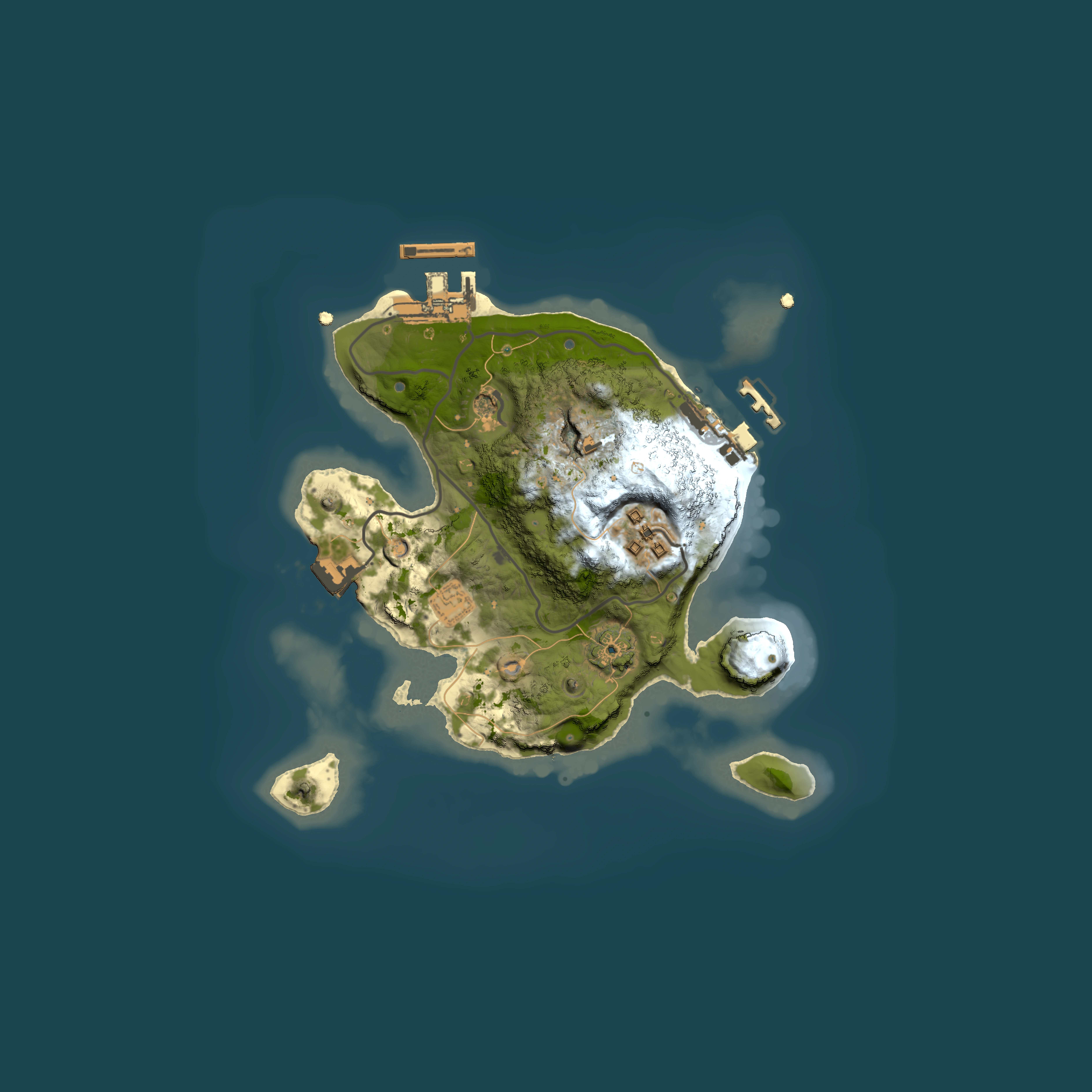 Full top-down render of Rust map seed 1287882582, 2000x2000m