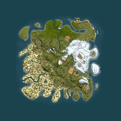Rust map seed 874888136, 4000x4000m top-down preview