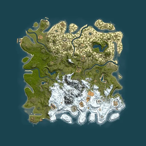 Rust map seed 1379033792, 5000x5000m top-down preview