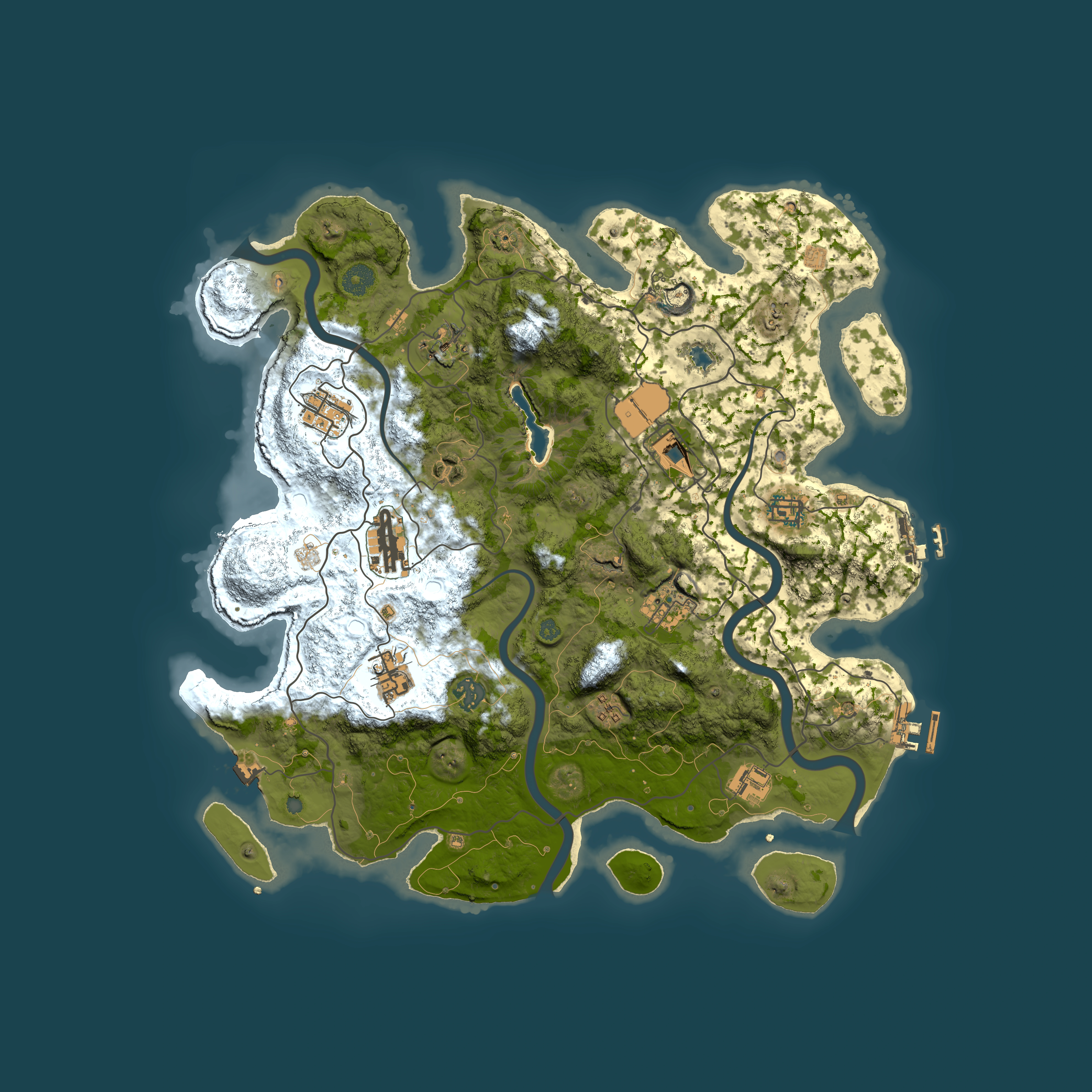 Full top-down render of Rust map seed 66547083, 4000x4000m