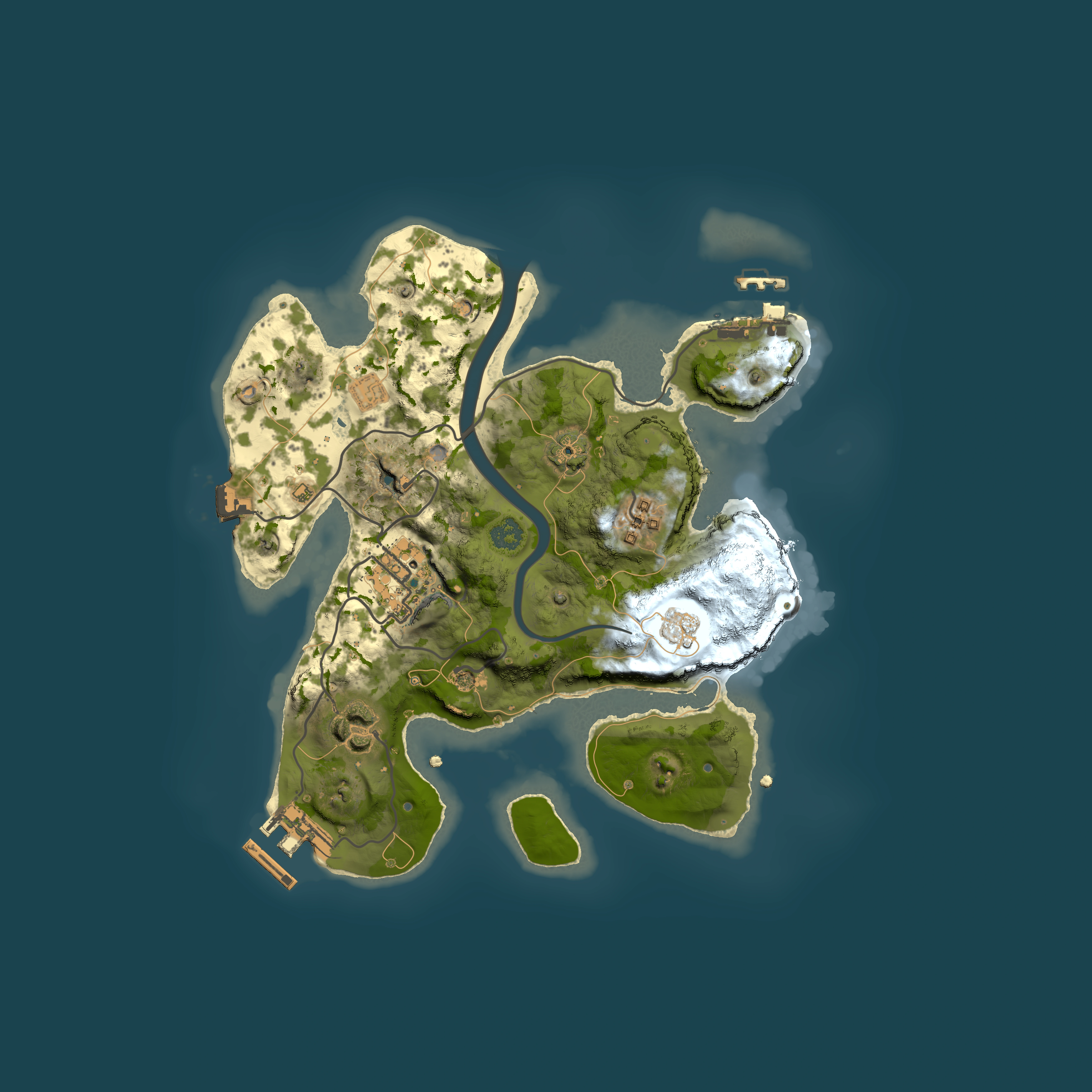 Full top-down render of Rust map seed 1364500691, 2500x2500m