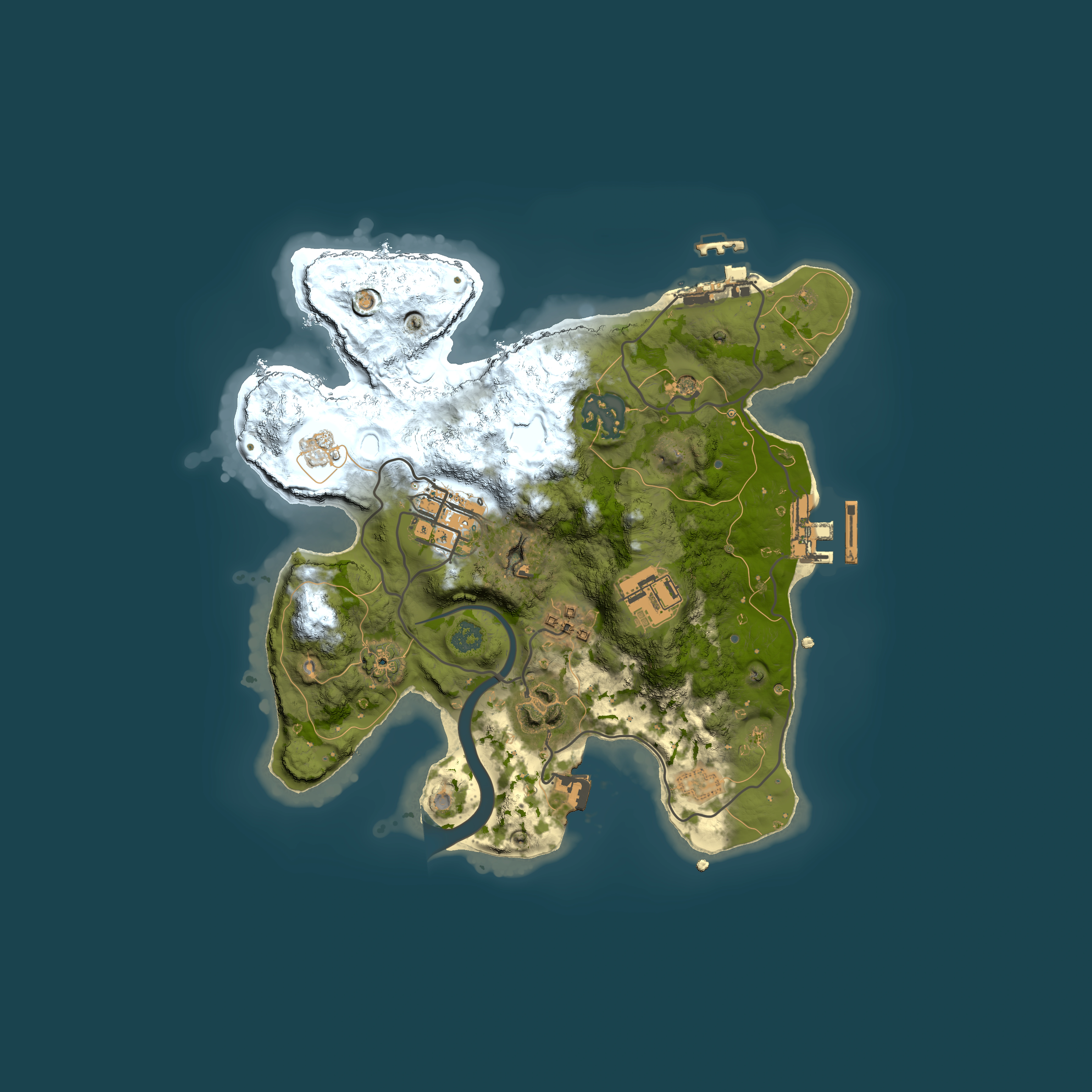 Full top-down render of Rust map seed 456546688, 2500x2500m