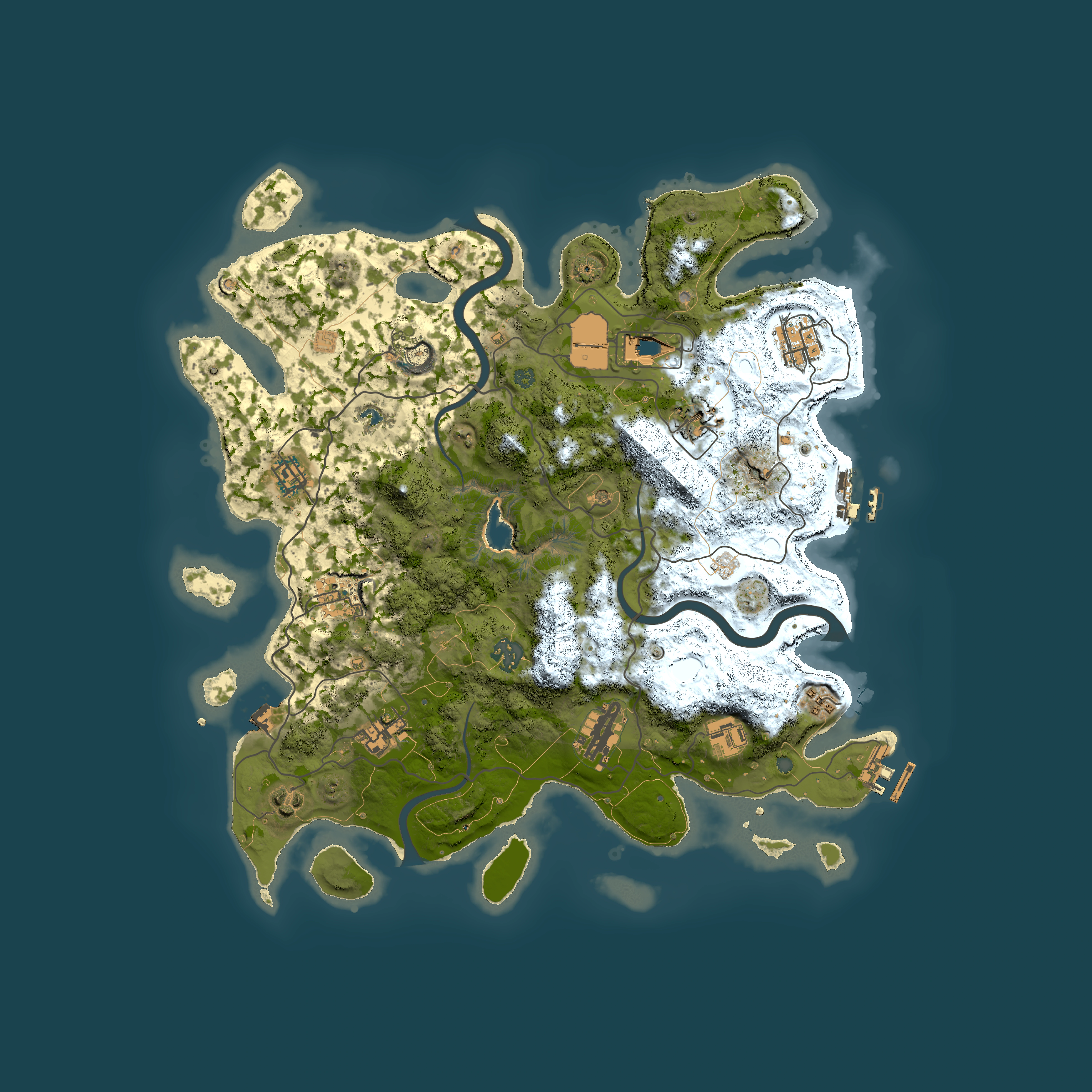 Full top-down render of Rust map seed 1814938587, 4000x4000m