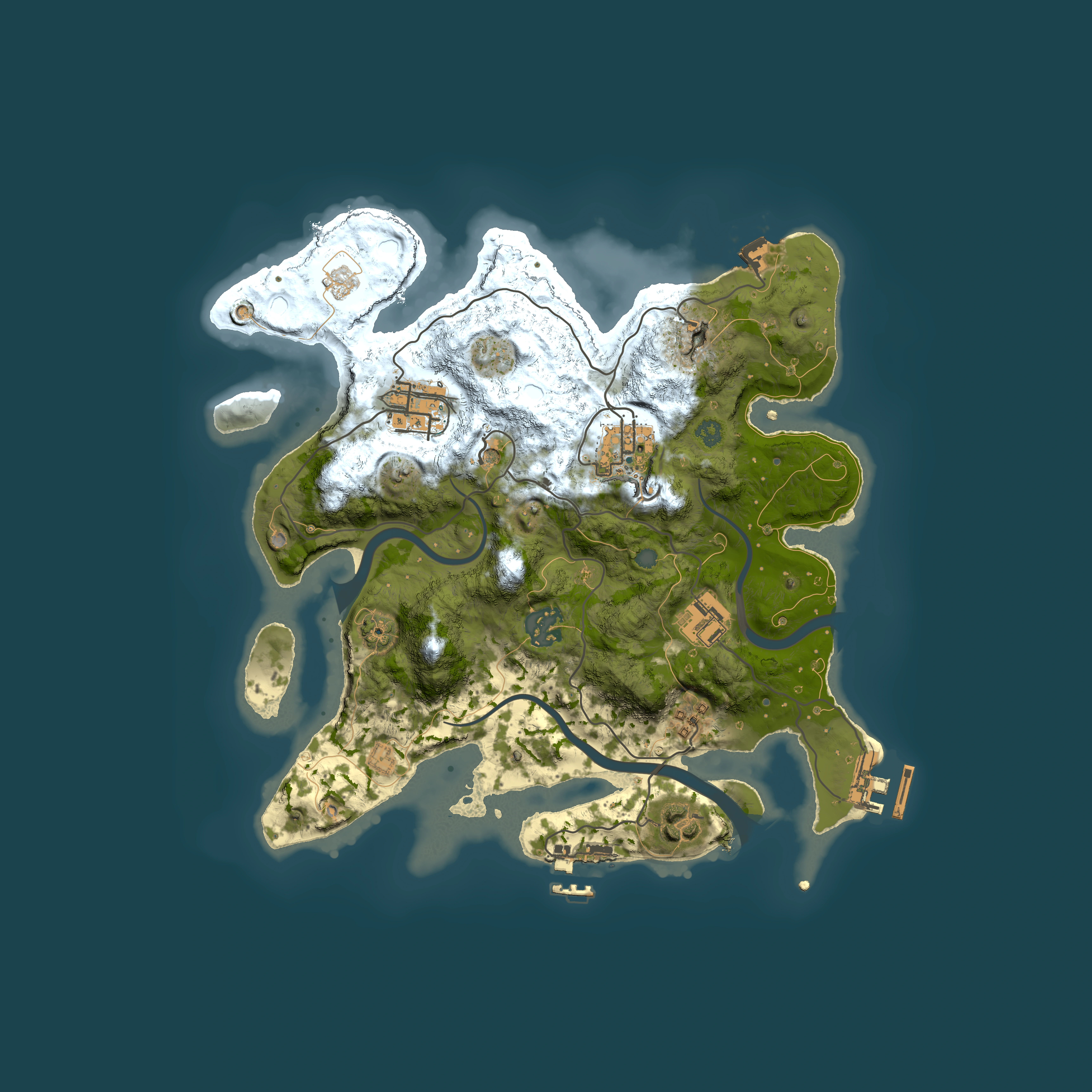 Full top-down render of Rust map seed 52997033, 3000x3000m