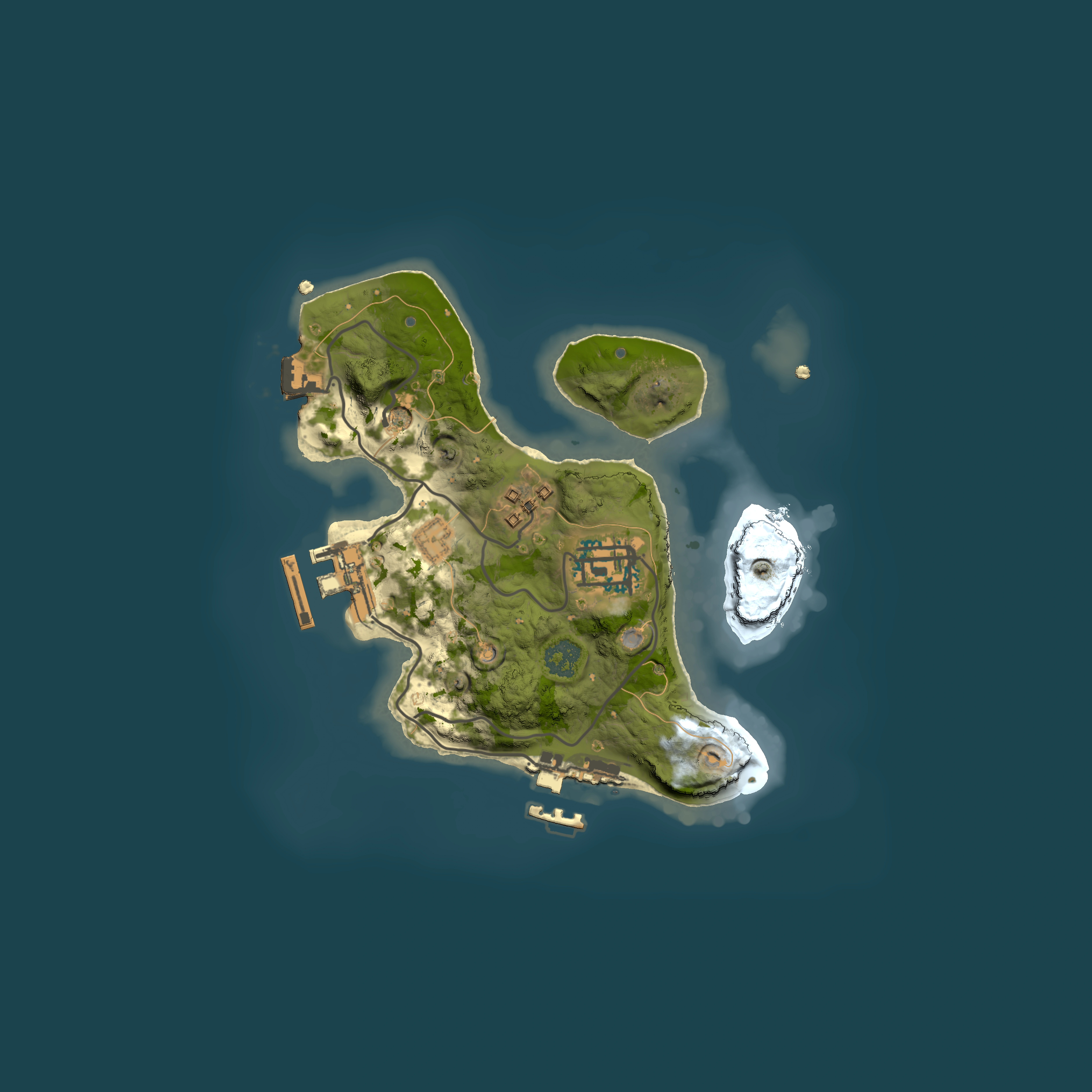 Full top-down render of Rust map seed 669078888, 2000x2000m
