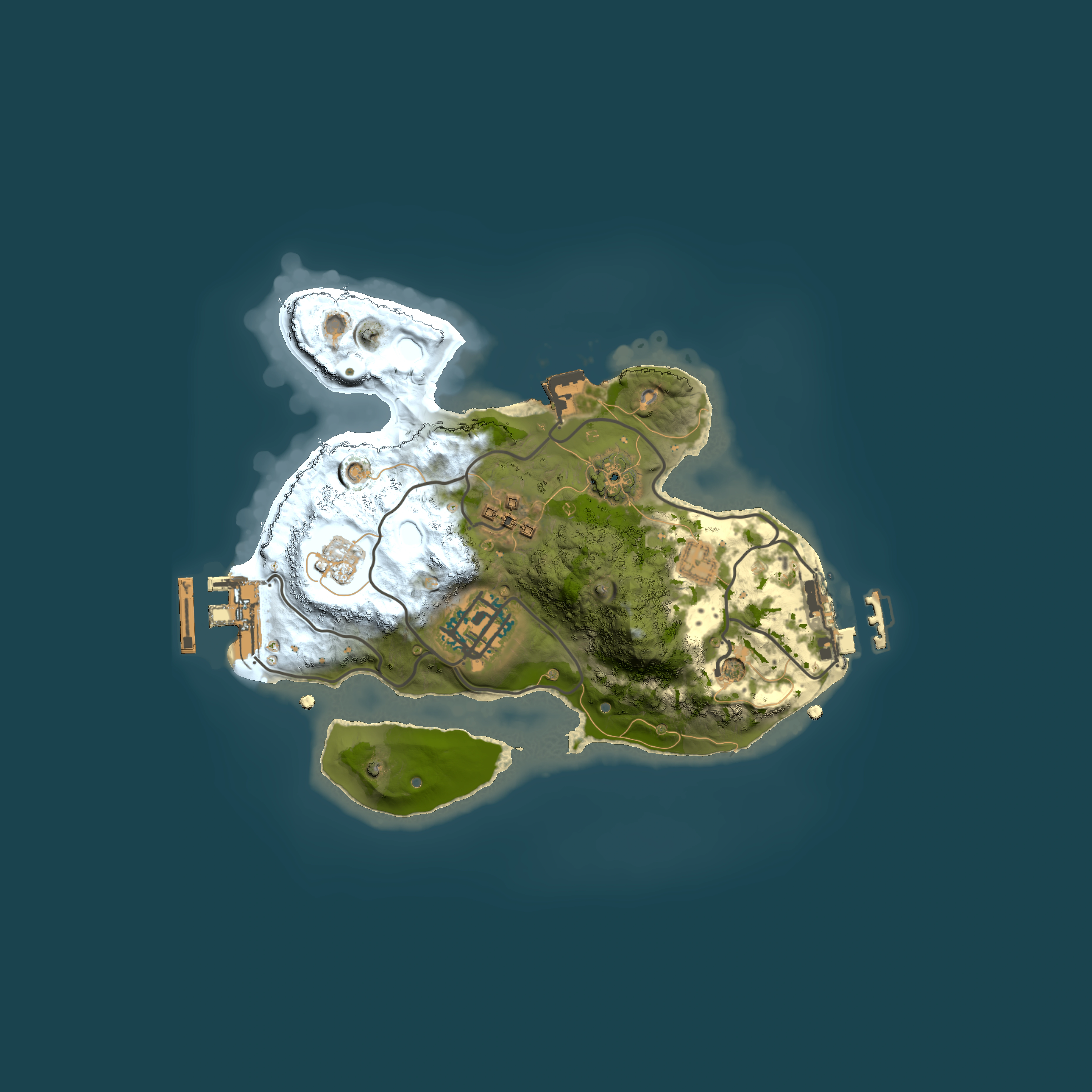 Full top-down render of Rust map seed 1245921850, 2000x2000m