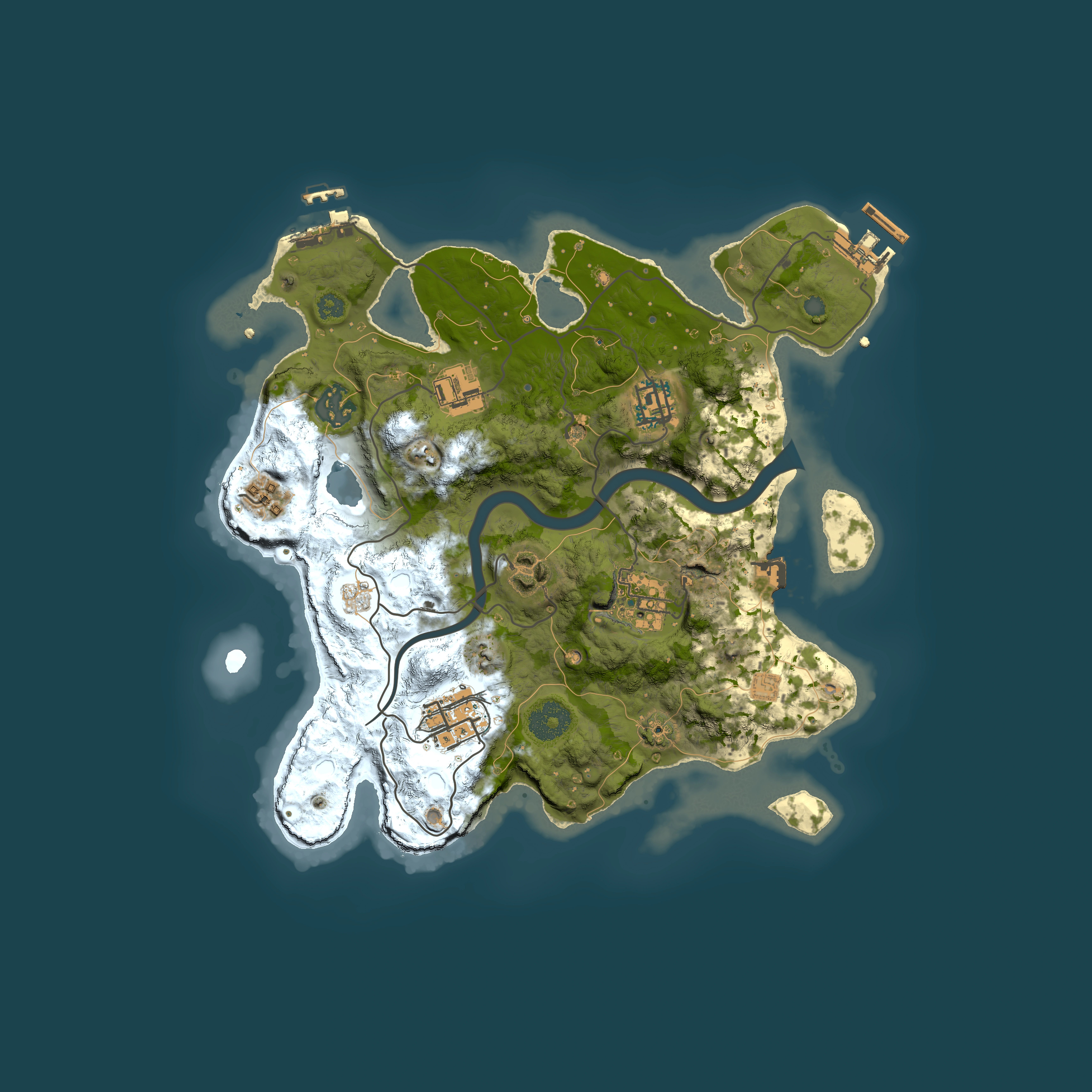 Full top-down render of Rust map seed 202816958, 3000x3000m