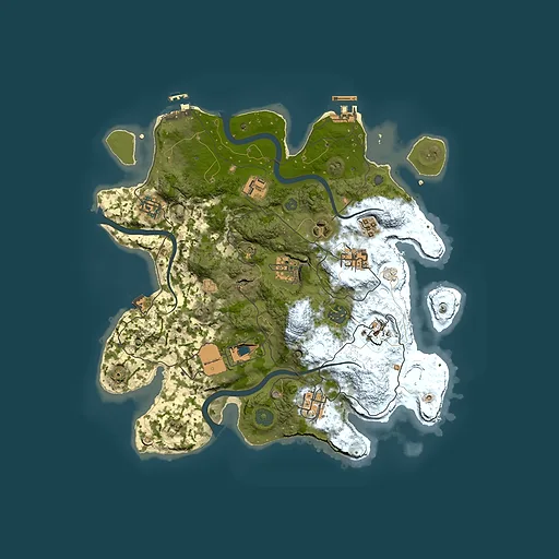 Rust map seed 187263605, 3500x3500m top-down preview