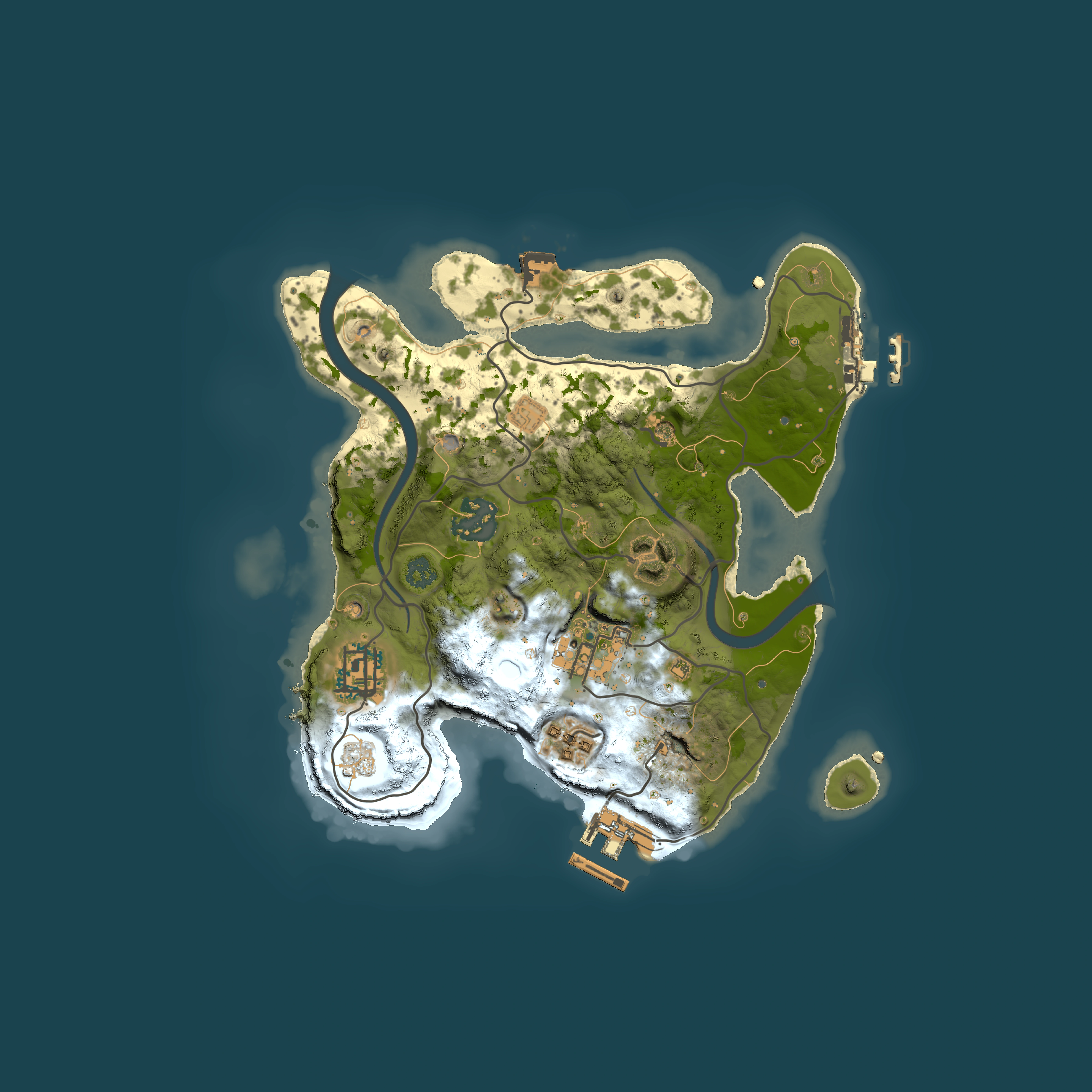 Full top-down render of Rust map seed 1276709409, 2500x2500m