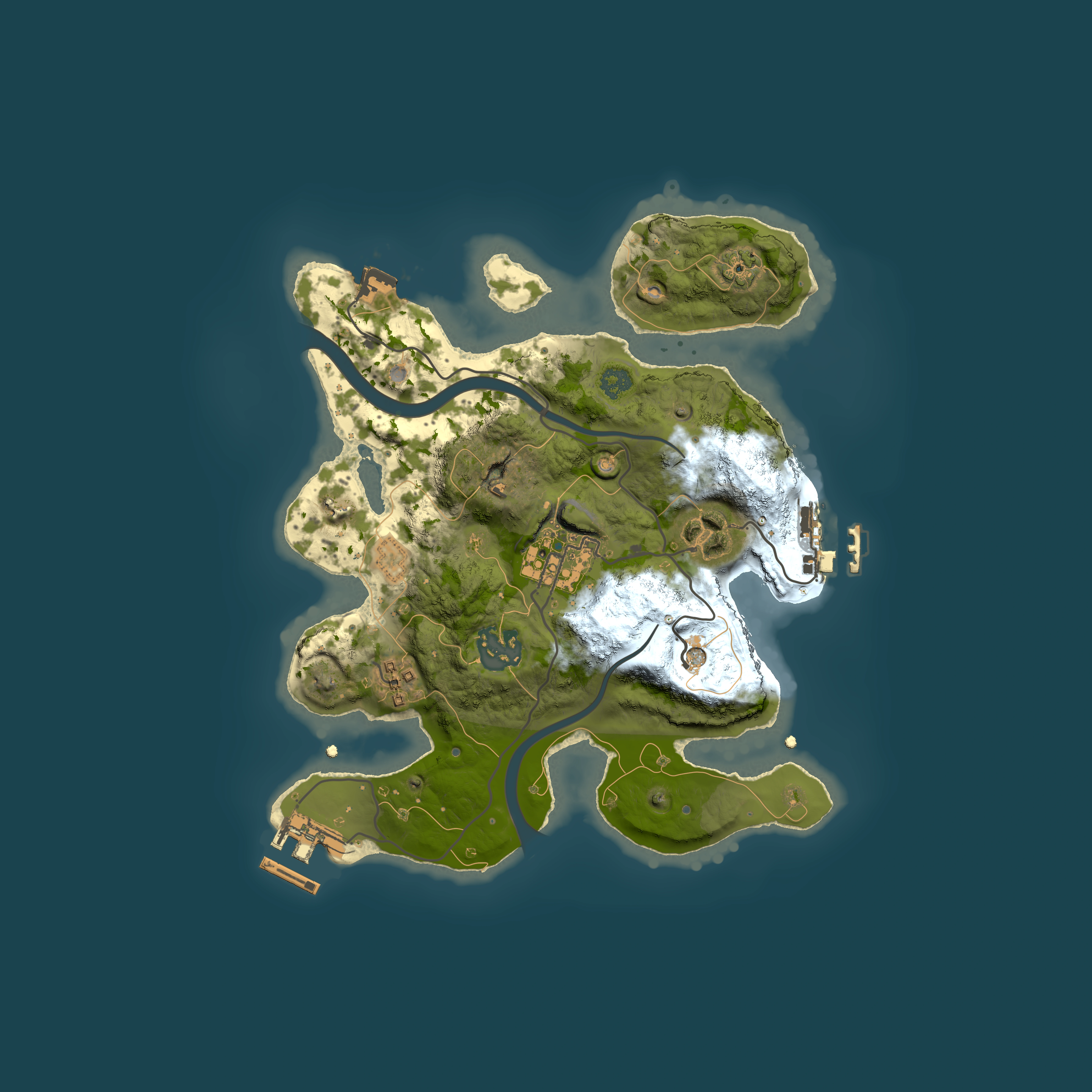Full top-down render of Rust map seed 425402622, 2500x2500m