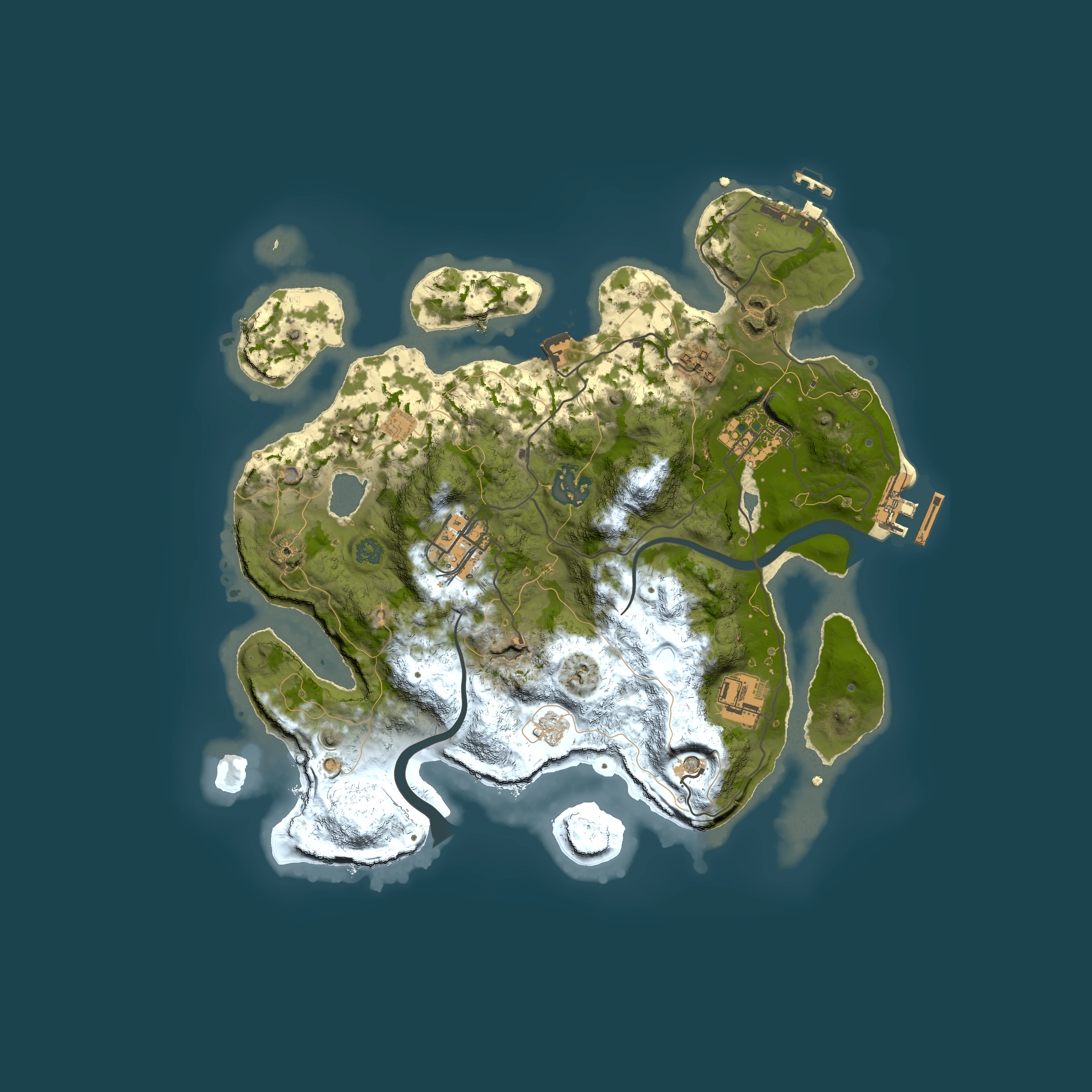 Full top-down render of Rust map seed 936570378, 3000x3000m