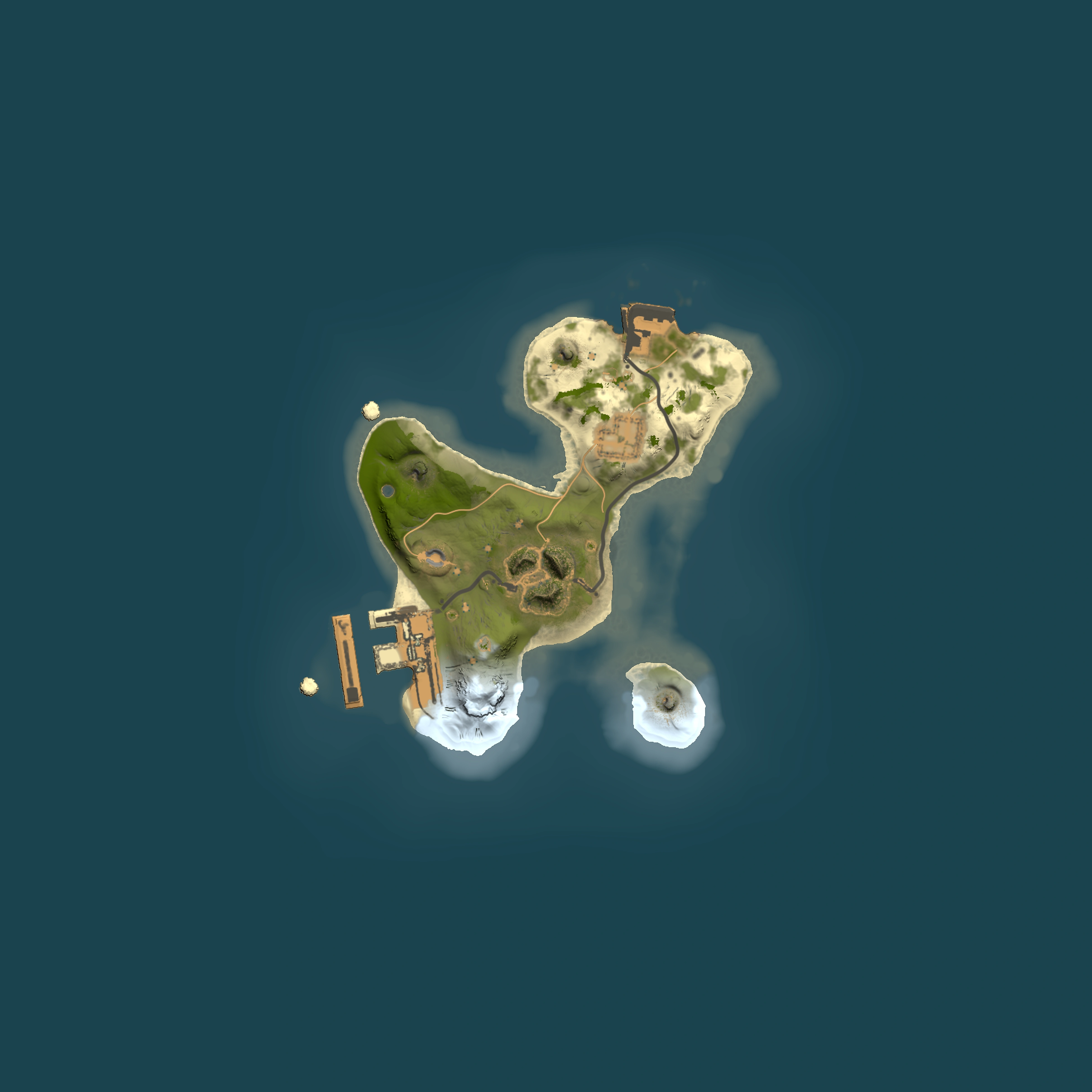 Full top-down render of Rust map seed 244439994, 1500x1500m