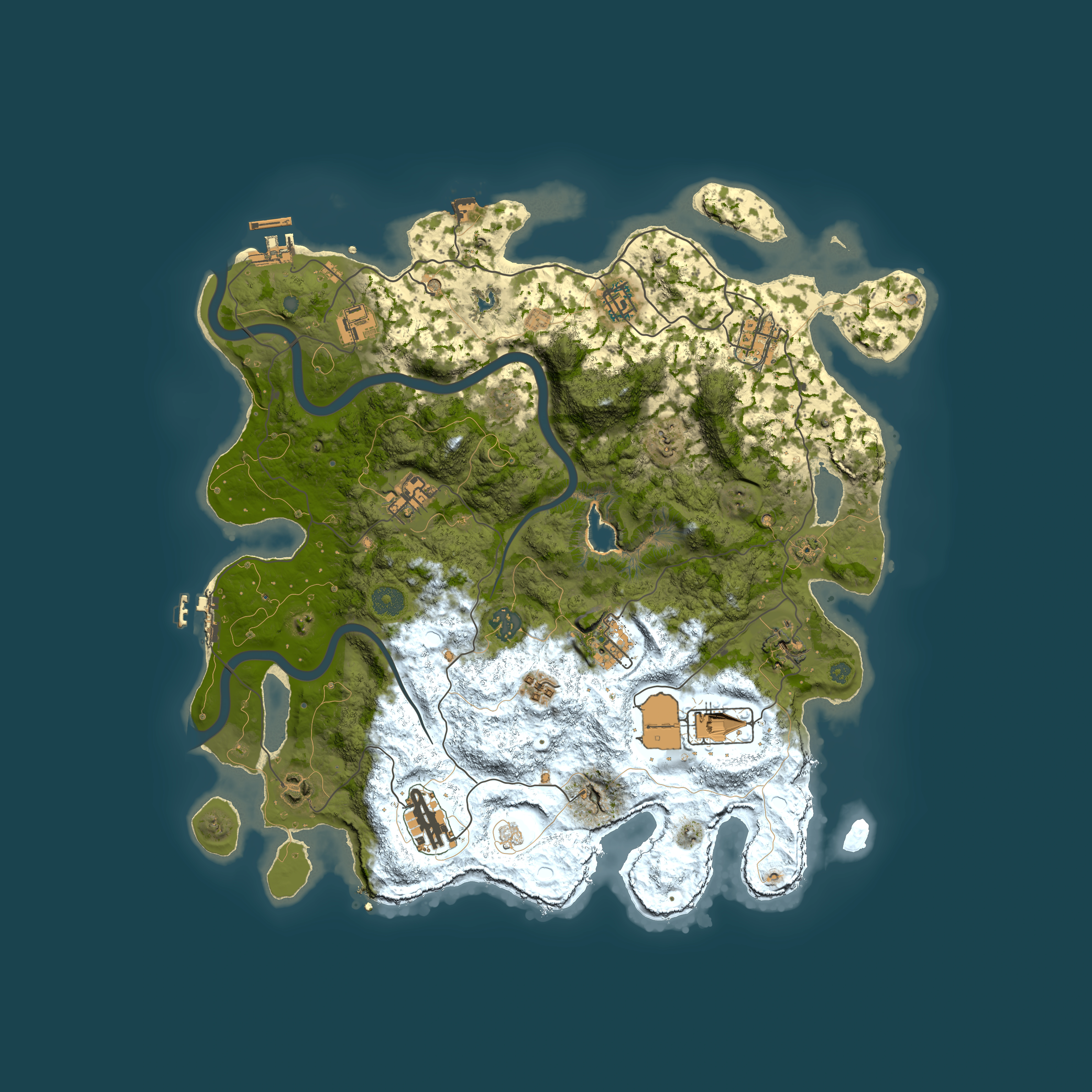 Full top-down render of Rust map seed 292161523, 4000x4000m