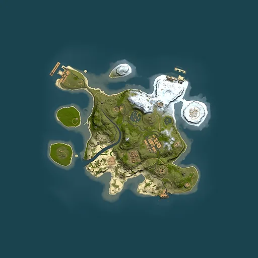 Rust map seed 1697673142, 2500x2500m top-down preview