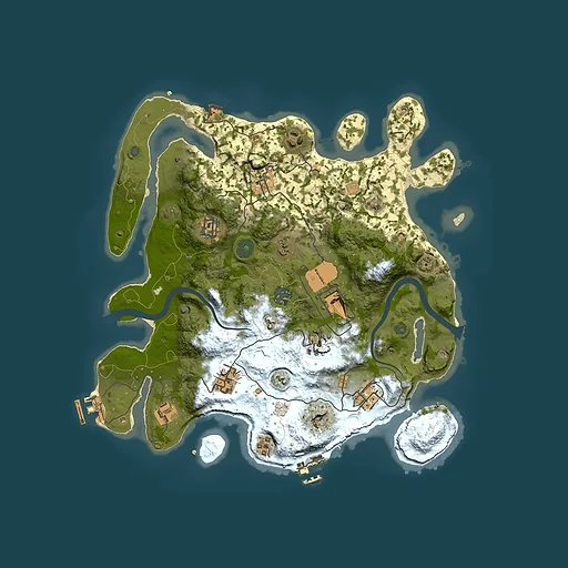 Rust map seed 498406569, 3500x3500m top-down preview