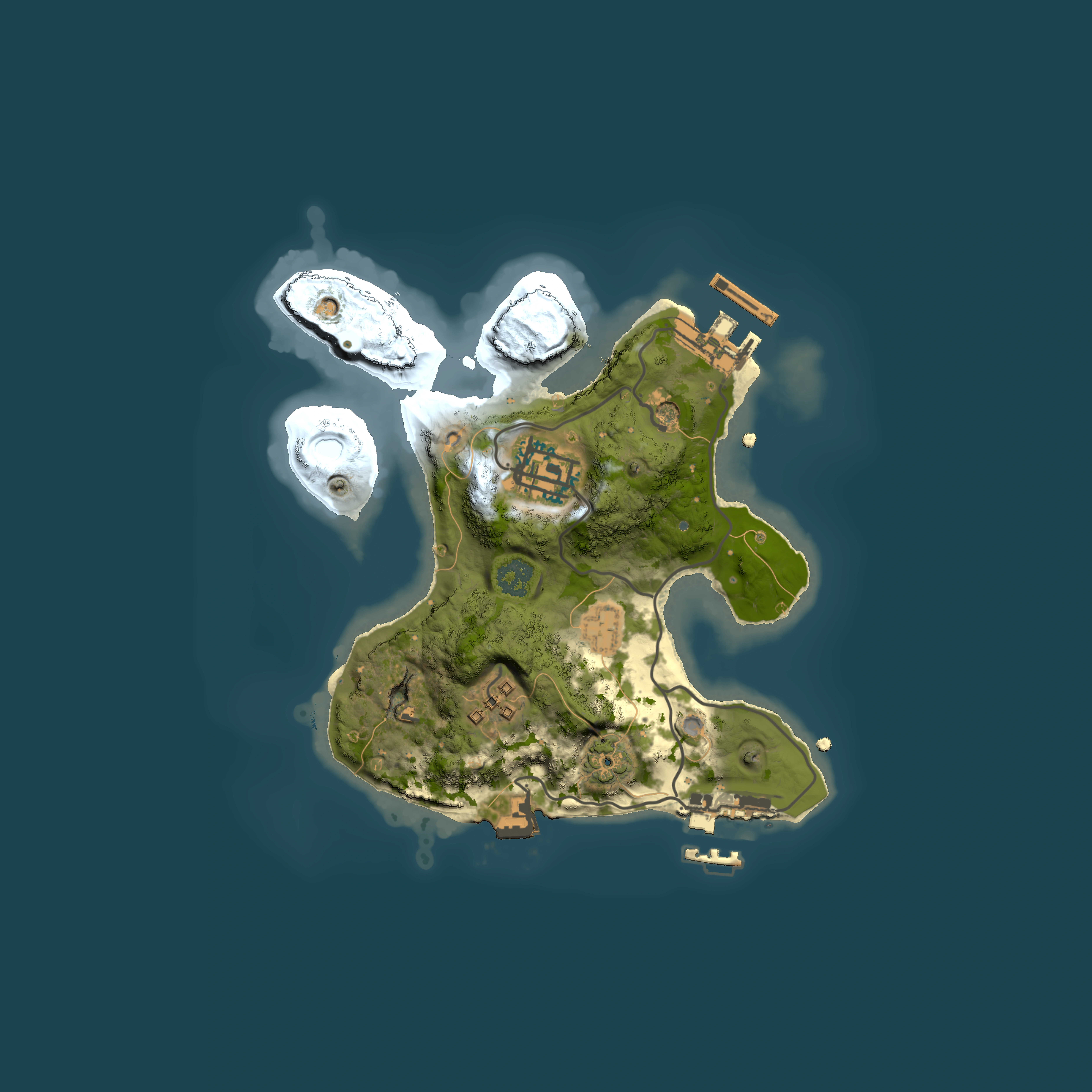 Full top-down render of Rust map seed 1307911169, 2000x2000m