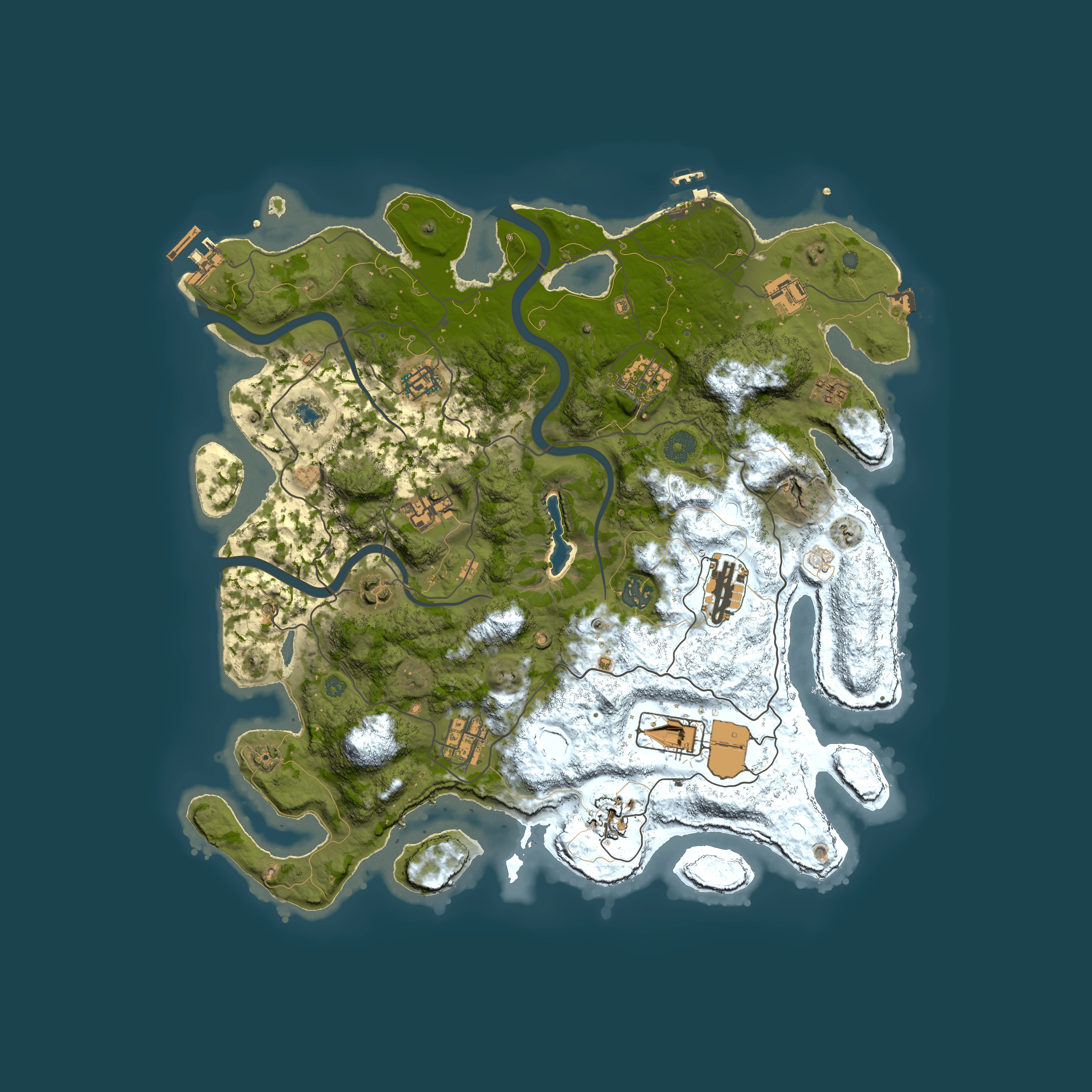 Full top-down render of Rust map seed 1154230638, 4000x4000m
