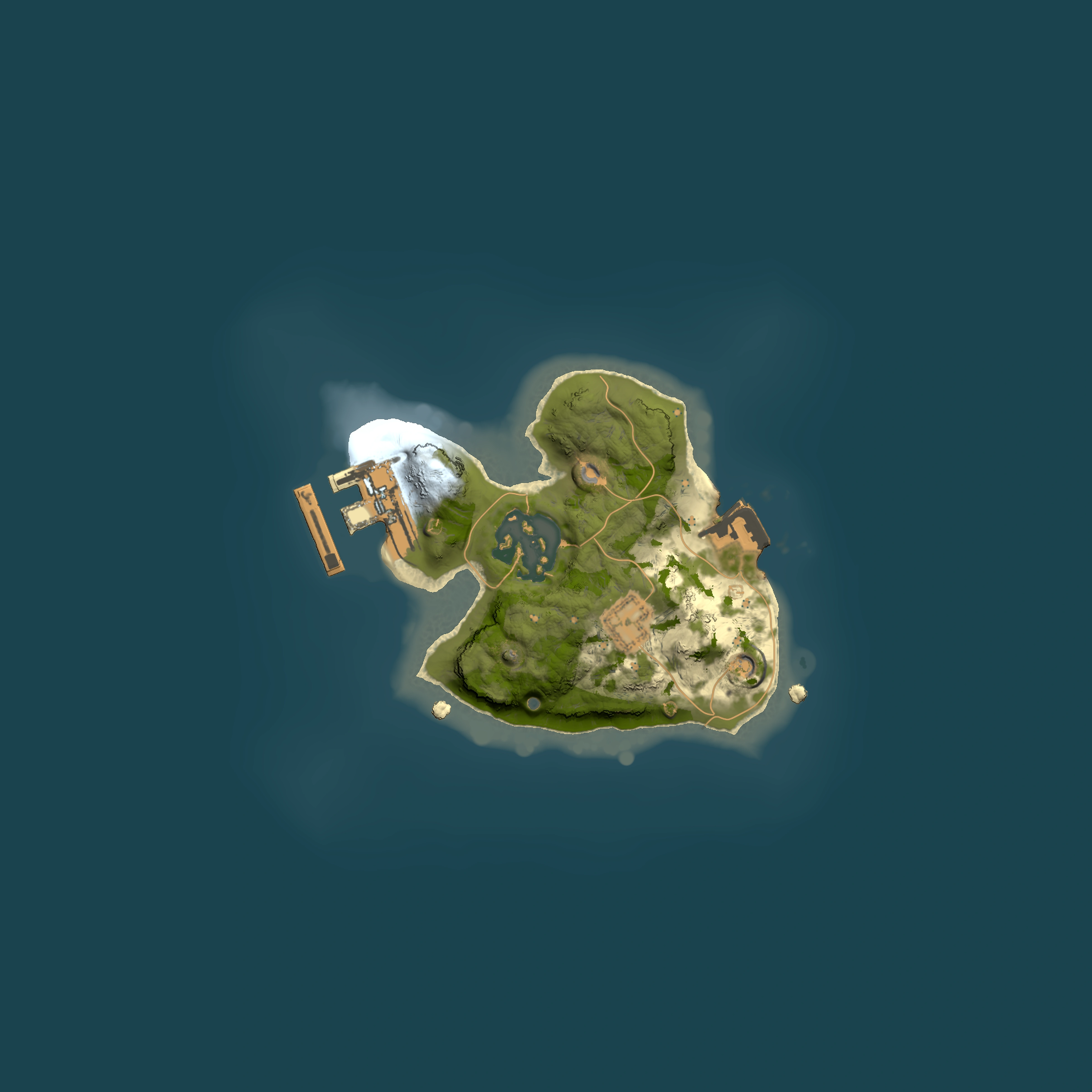 Full top-down render of Rust map seed 1500492845, 1500x1500m