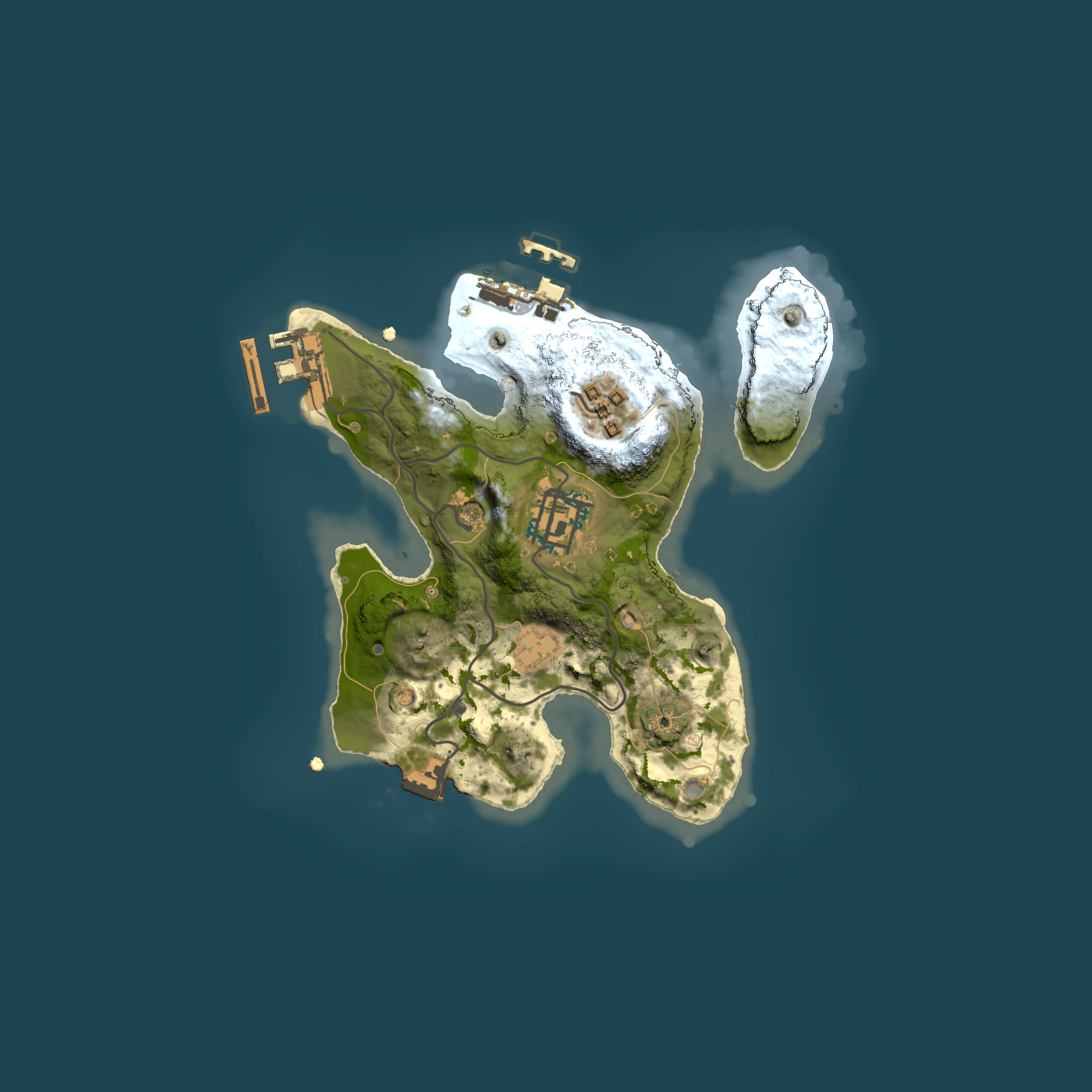 Full top-down render of Rust map seed 2100974899, 2000x2000m