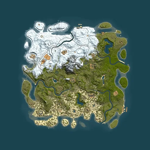 Rust map seed 435722654, 5000x5000m top-down preview