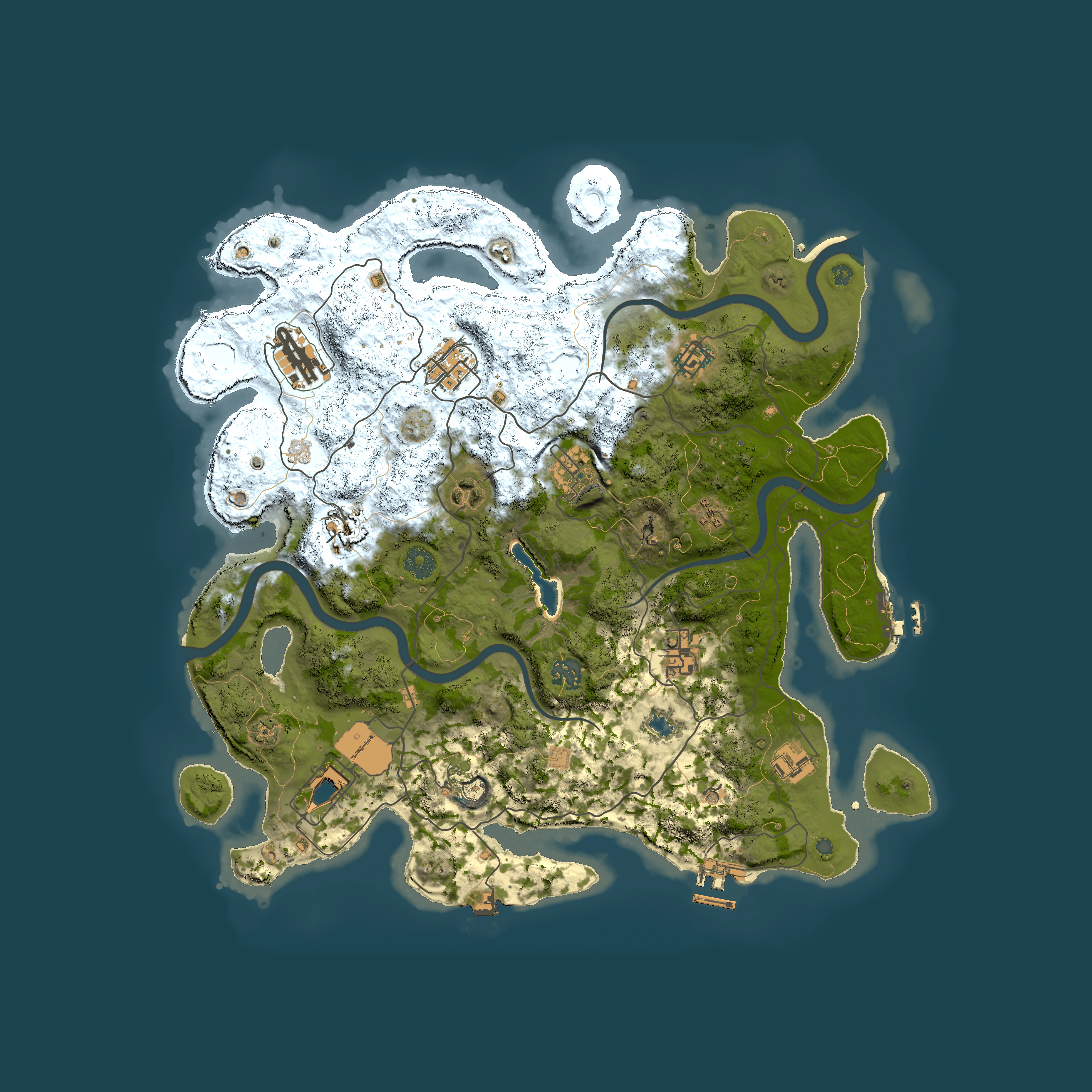 Full top-down render of Rust map seed 603832186, 4000x4000m