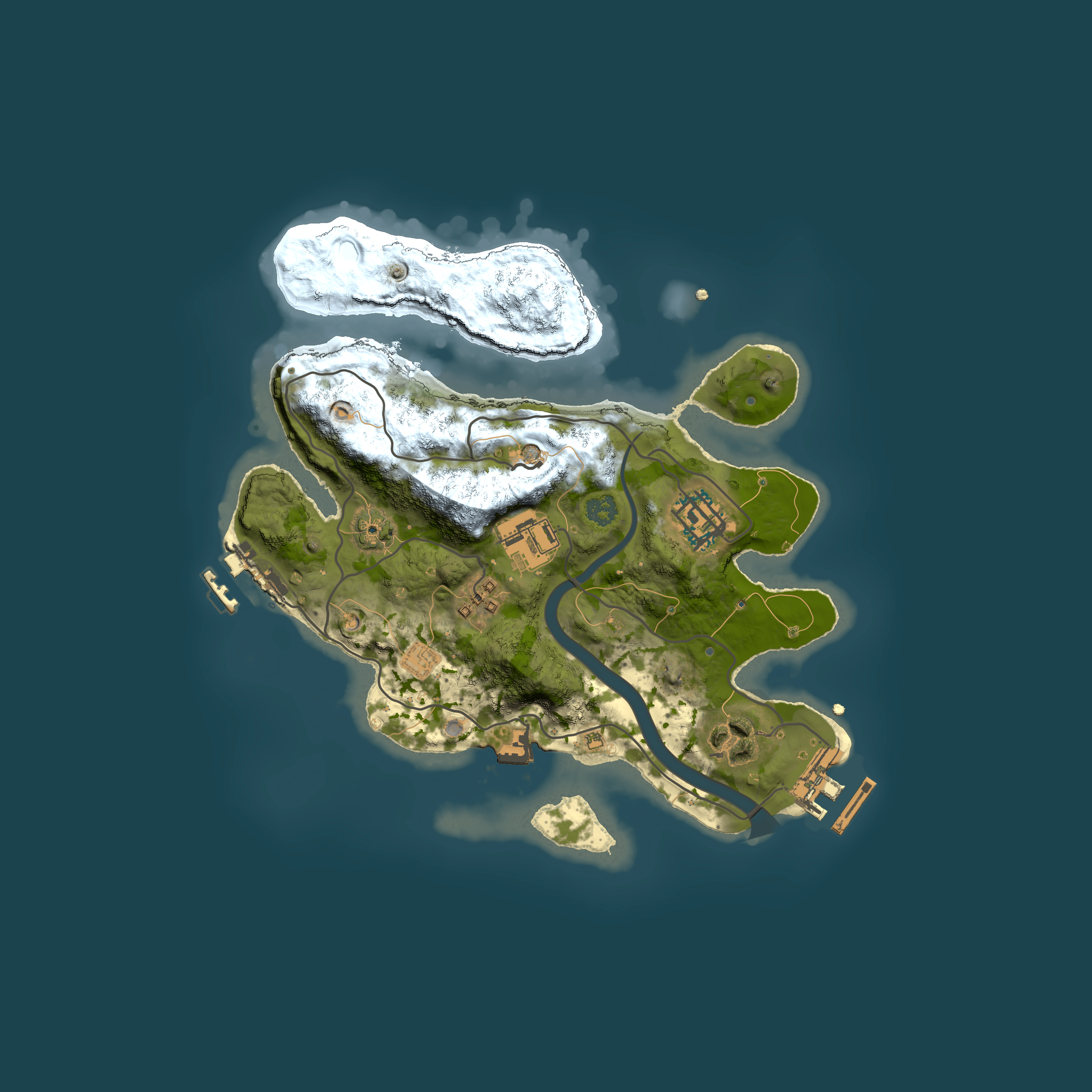 Full top-down render of Rust map seed 1957834988, 2500x2500m