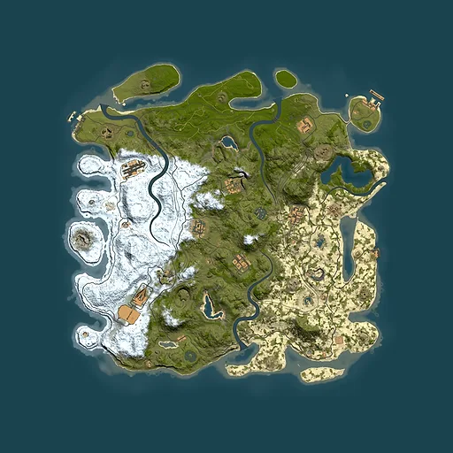 Rust map seed 2051891630, 4500x4500m top-down preview