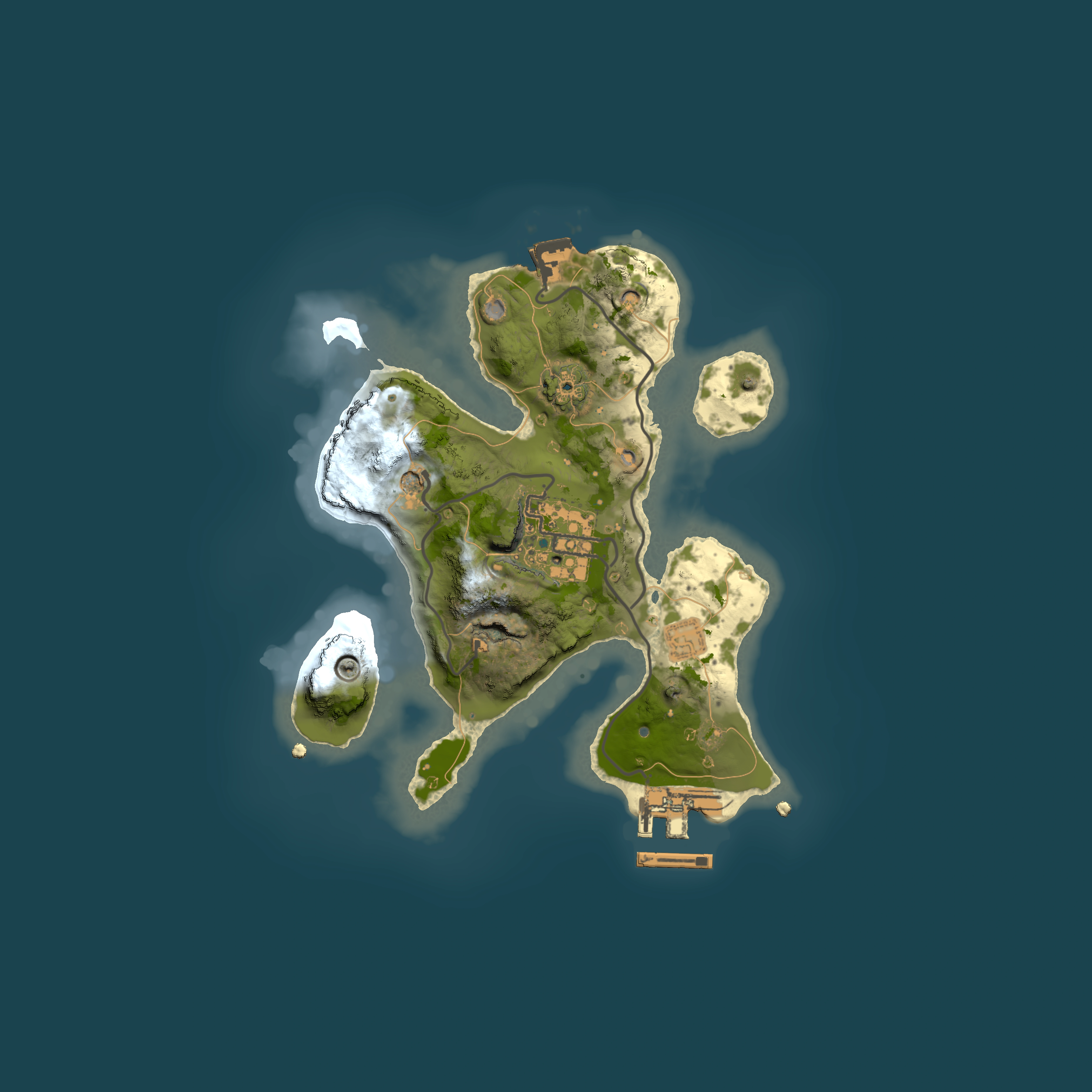 Full top-down render of Rust map seed 431411034, 2000x2000m
