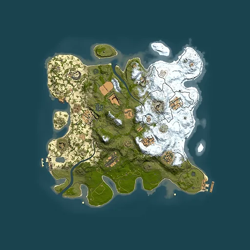 Rust map seed 868020452, 3500x3500m top-down preview