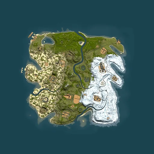 Rust map seed 1252142155, 3500x3500m top-down preview
