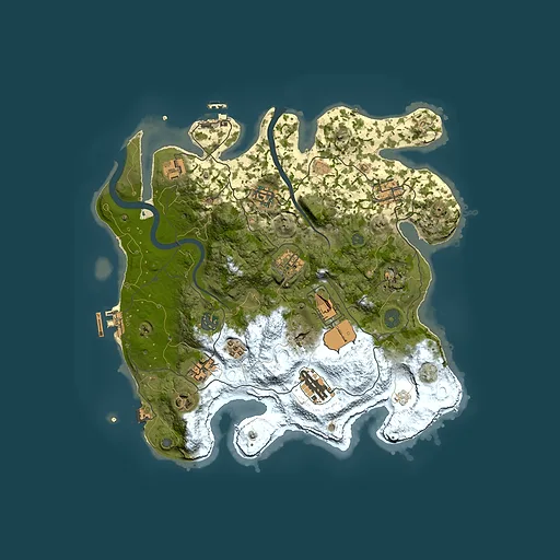 Rust map seed 1223095080, 3500x3500m top-down preview