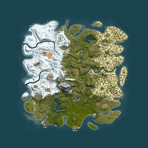 Rust map seed 1220873098, 5000x5000m top-down preview