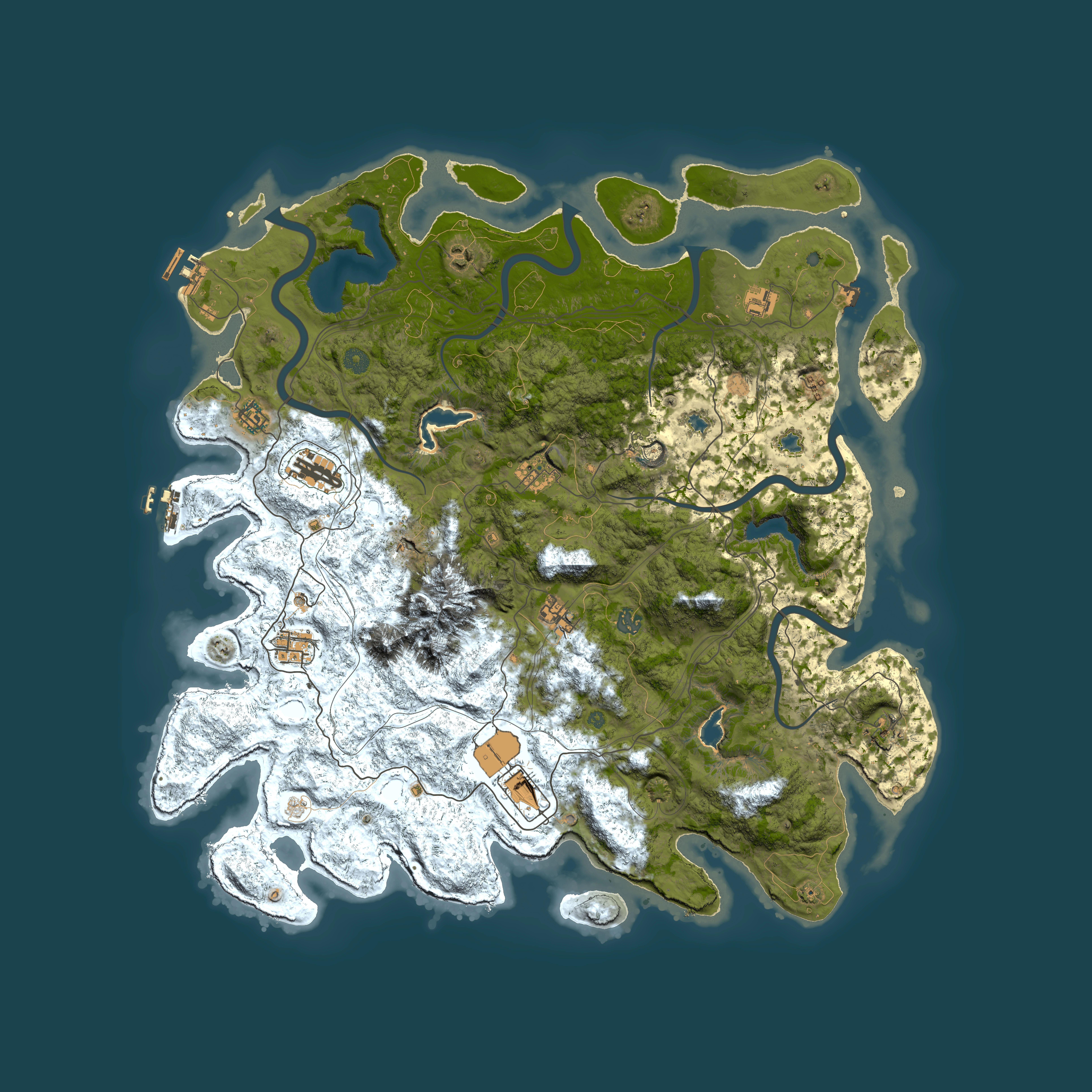 Full top-down render of Rust map seed 530138054, 5000x5000m