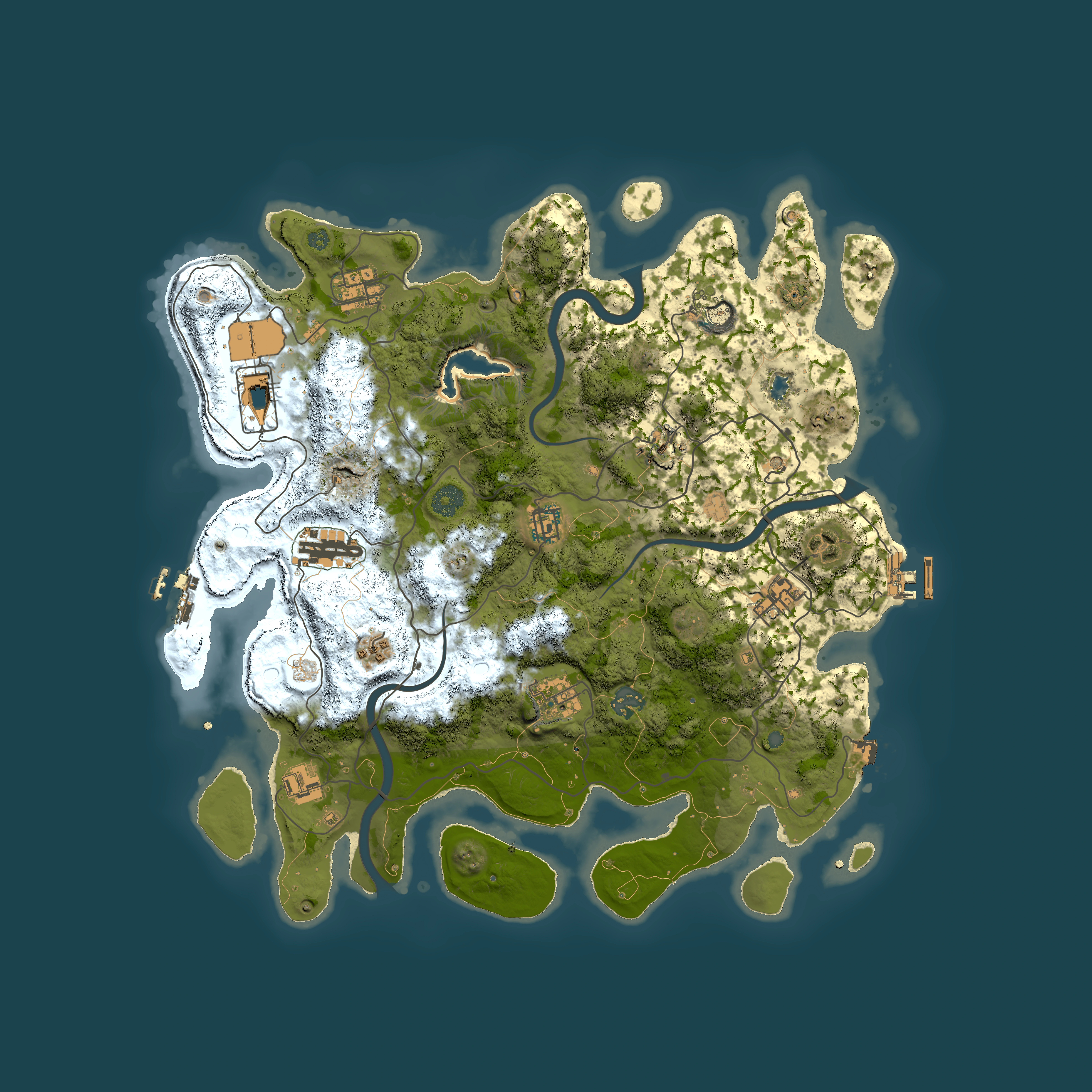 Full top-down render of Rust map seed 1577097160, 4000x4000m
